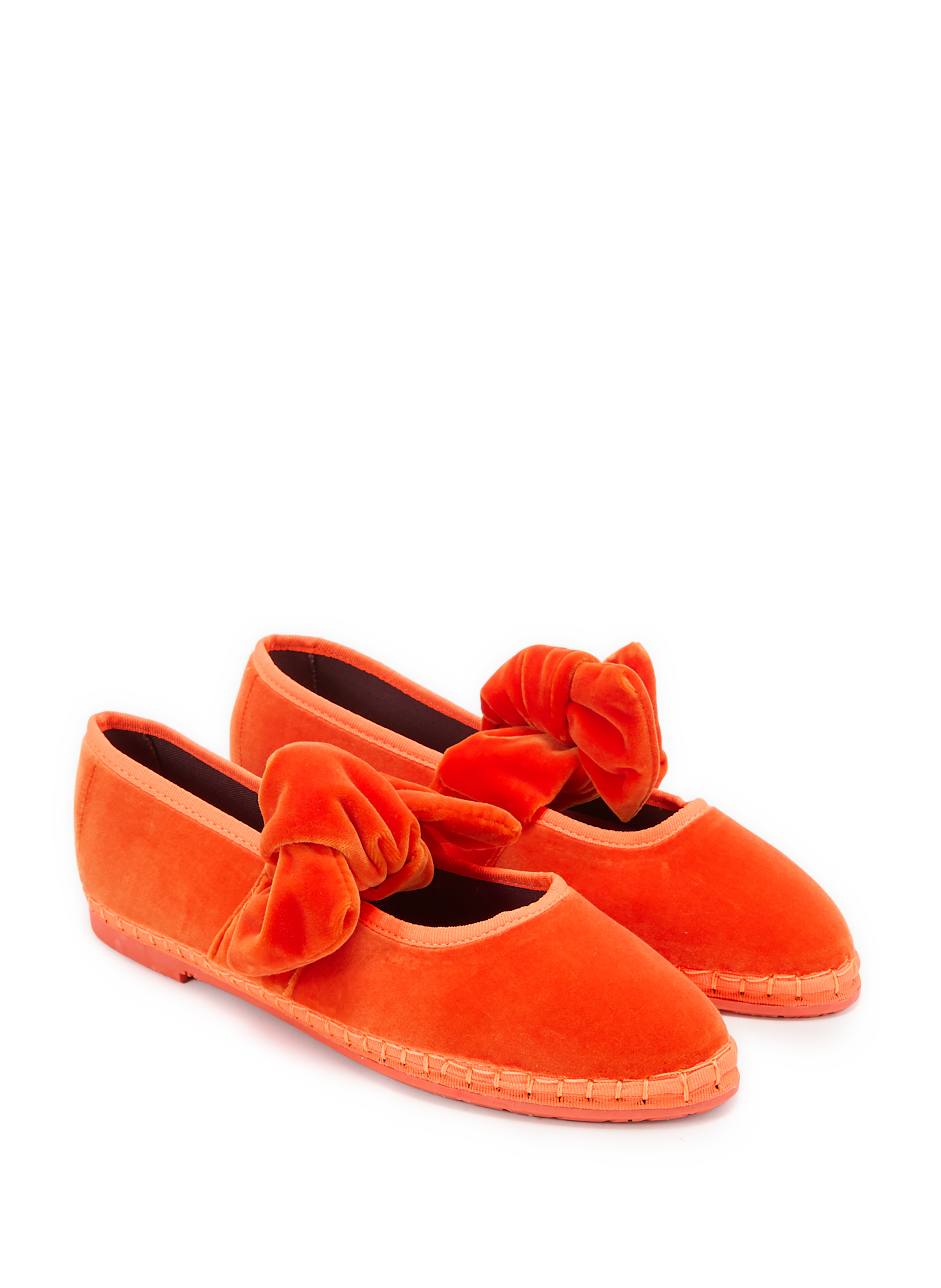 Velvet ballet flats in blended cotton FLABELUS Orange