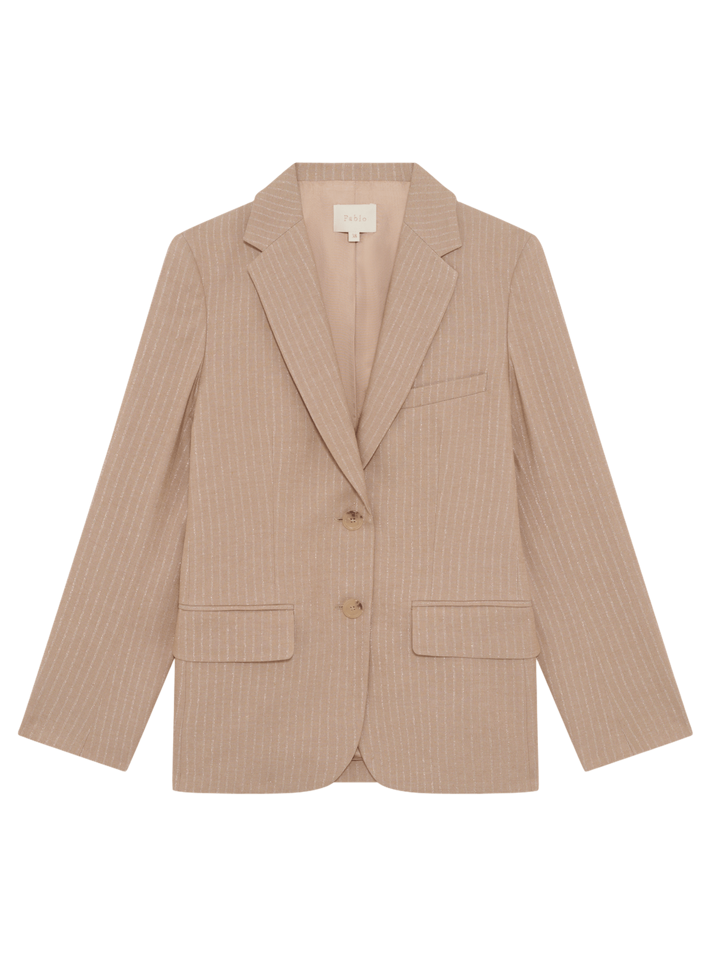 Veste de tailleur à fines rayures et lurex - MELINEE PABLO Beige