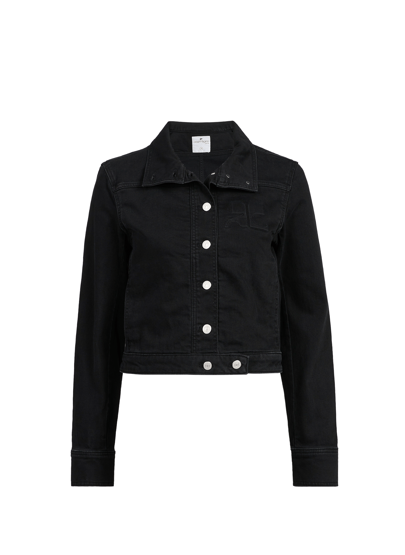Rechte spijkerjasje van gemengd katoen COURRÈGES Zwart