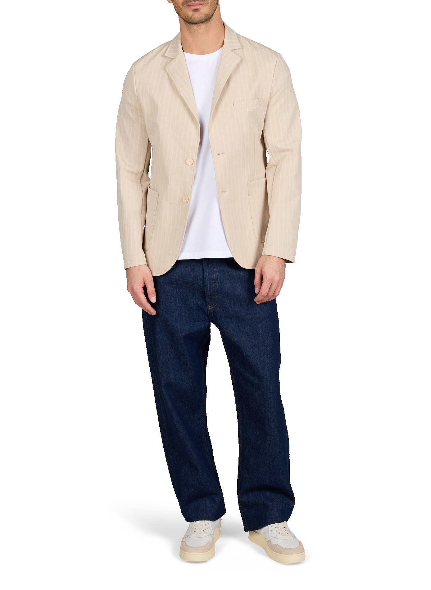 Blazer droit Niko Cervo en coton mélangé 1789 CALA Beige