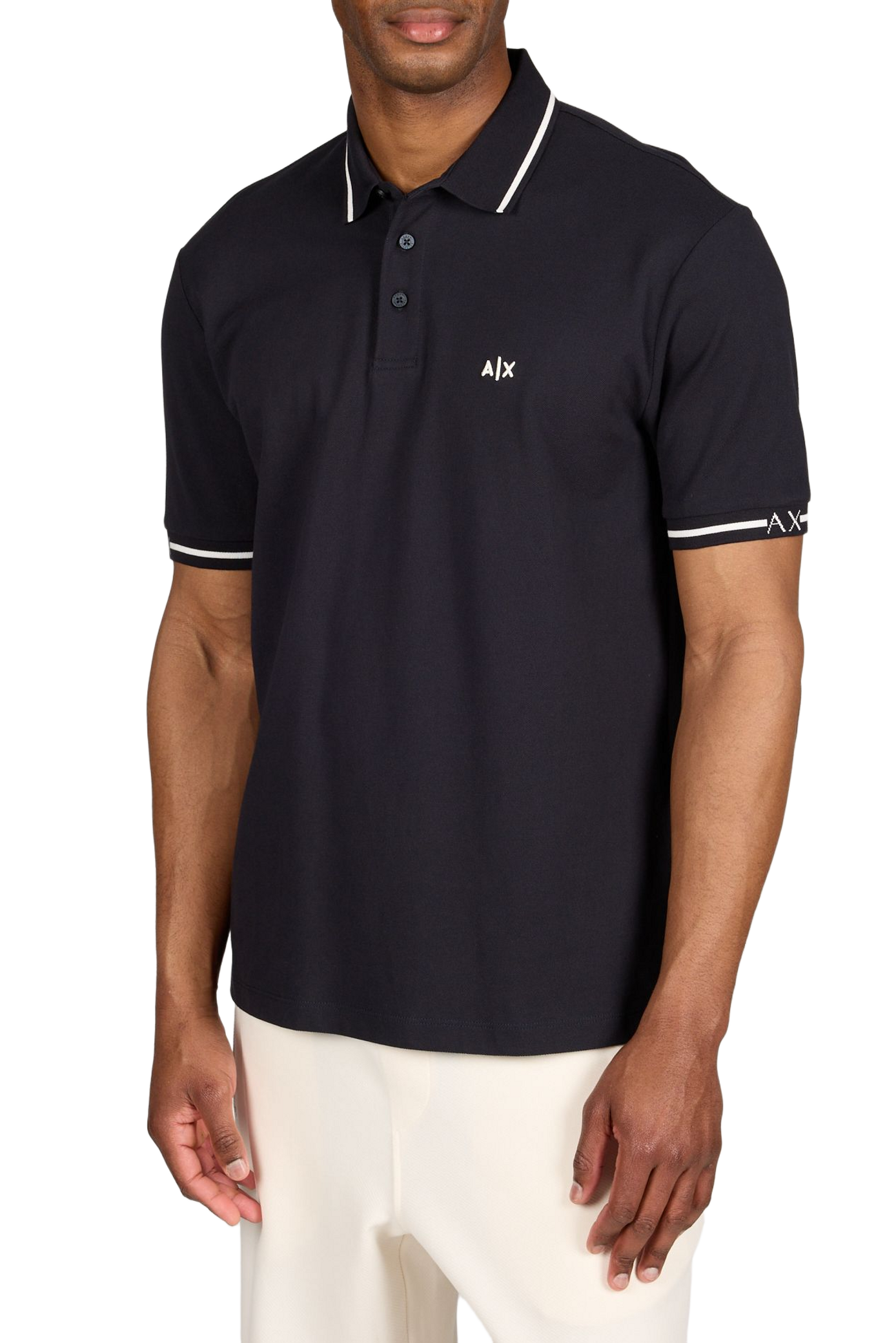 Short sleeve cotton polo shirt ARMANI EXCHANGE Blue