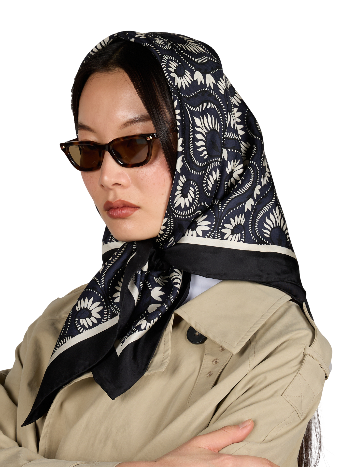 Carré de soie imprimé MAX MARA WEEK END Bleu