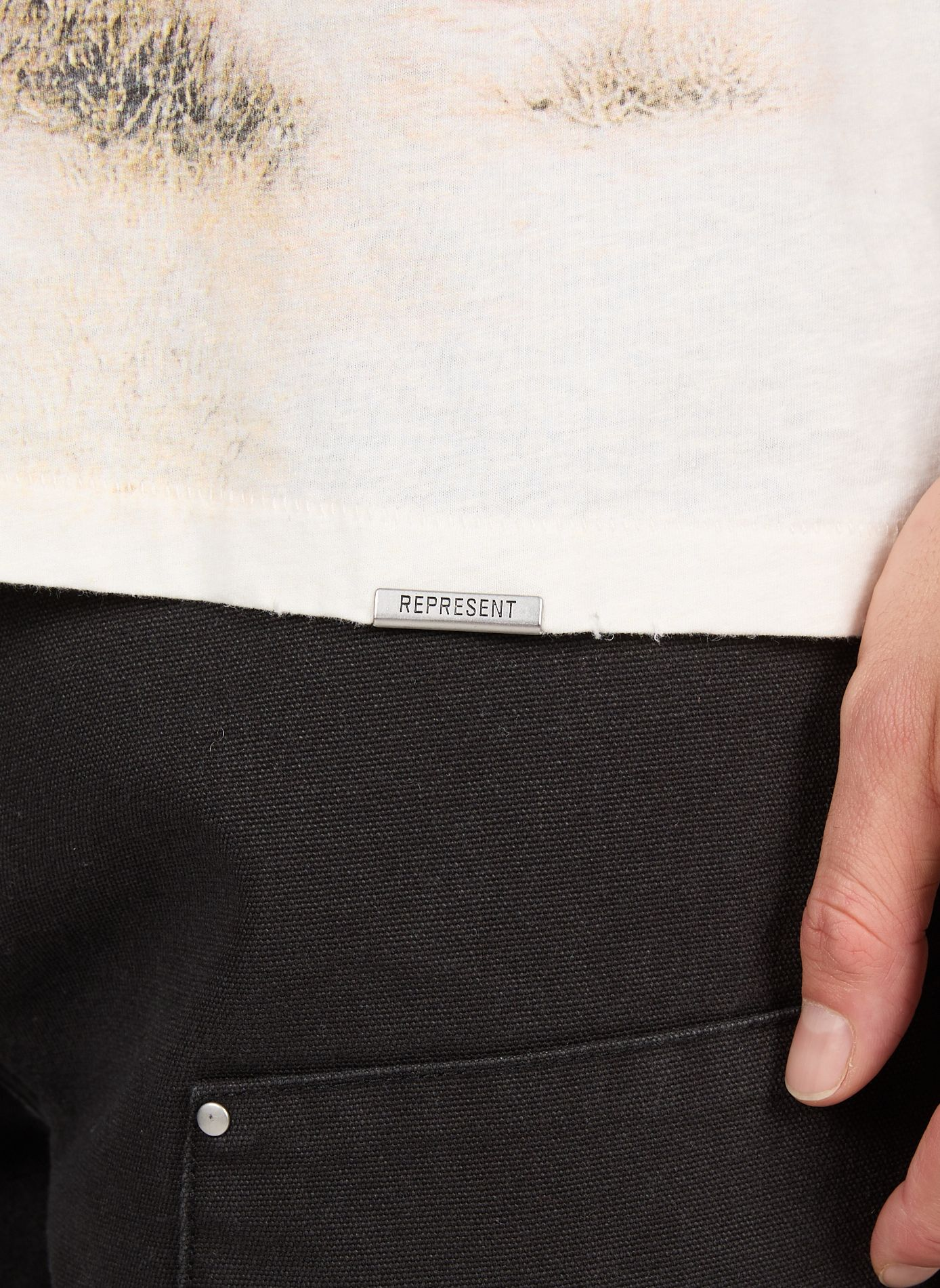 T-shirt imprimé en coton mélangé REPRESENT Blanc