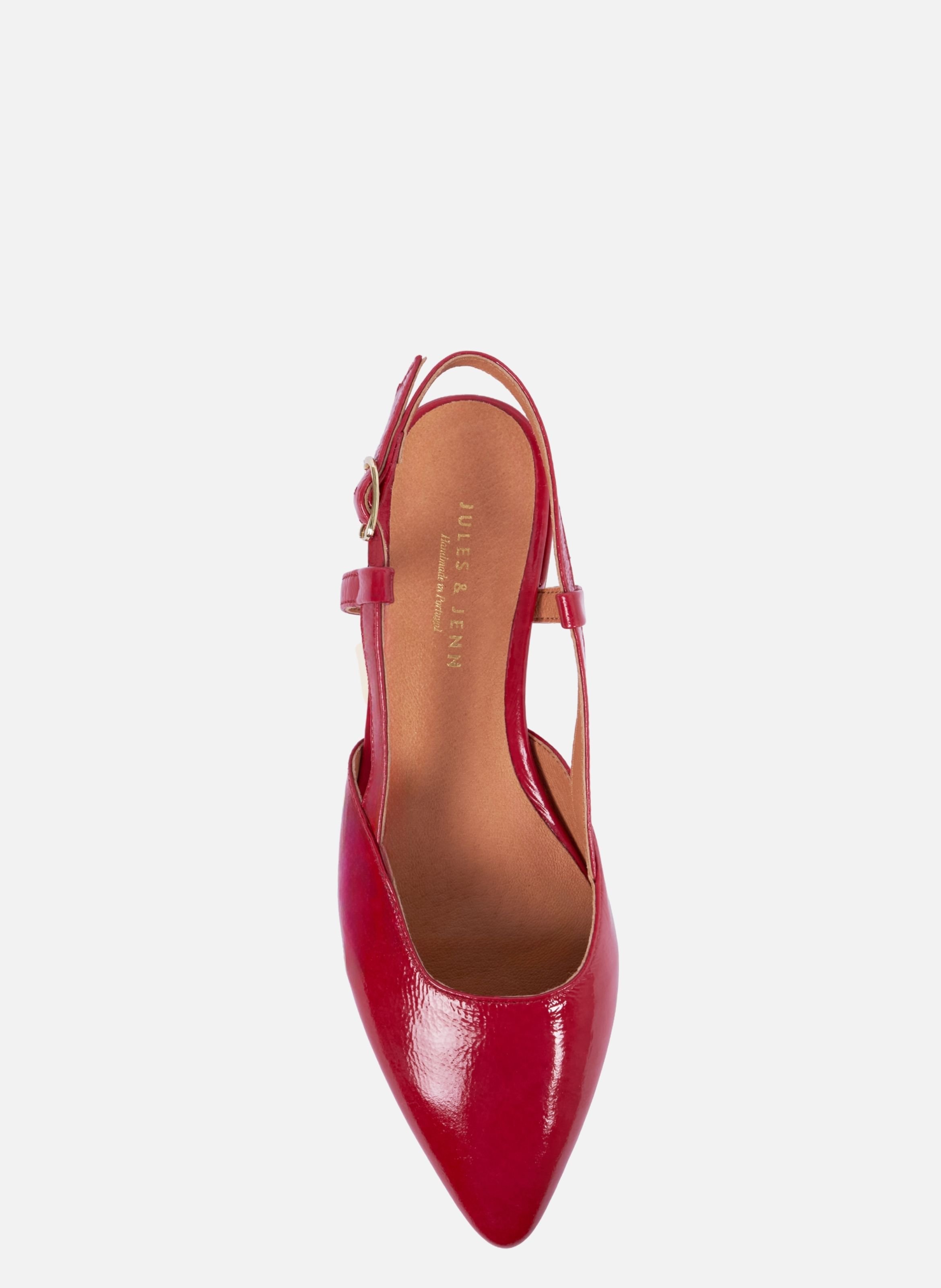 Ballerines slingback elise cuir vernis JULES & JENN Rouge