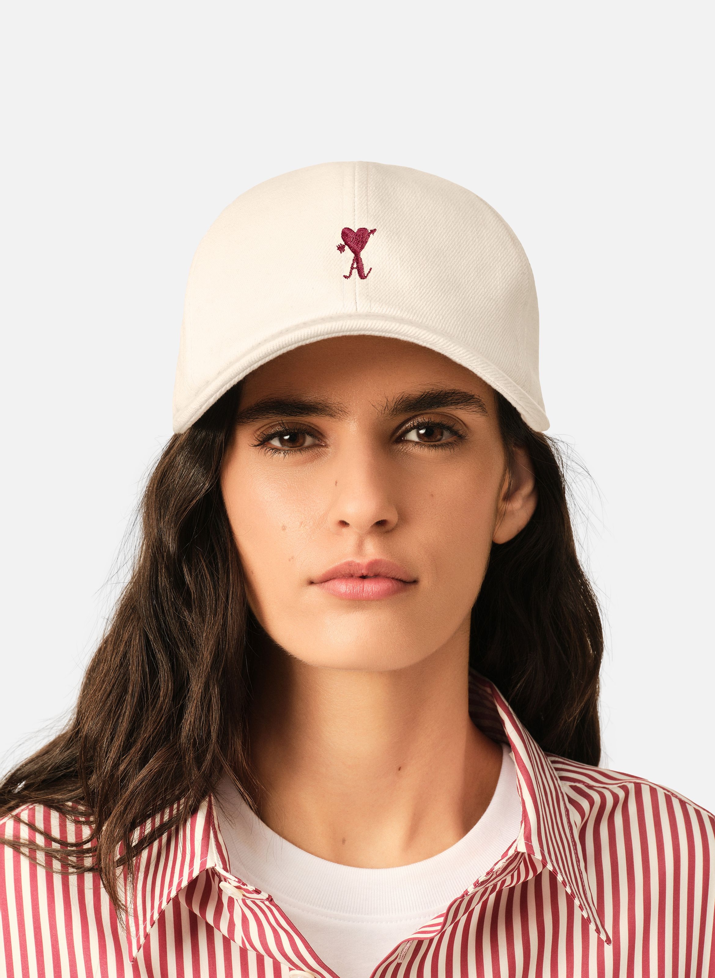 Casquette ami de coeur flèche unisexe en coton AMI PARIS Blanc