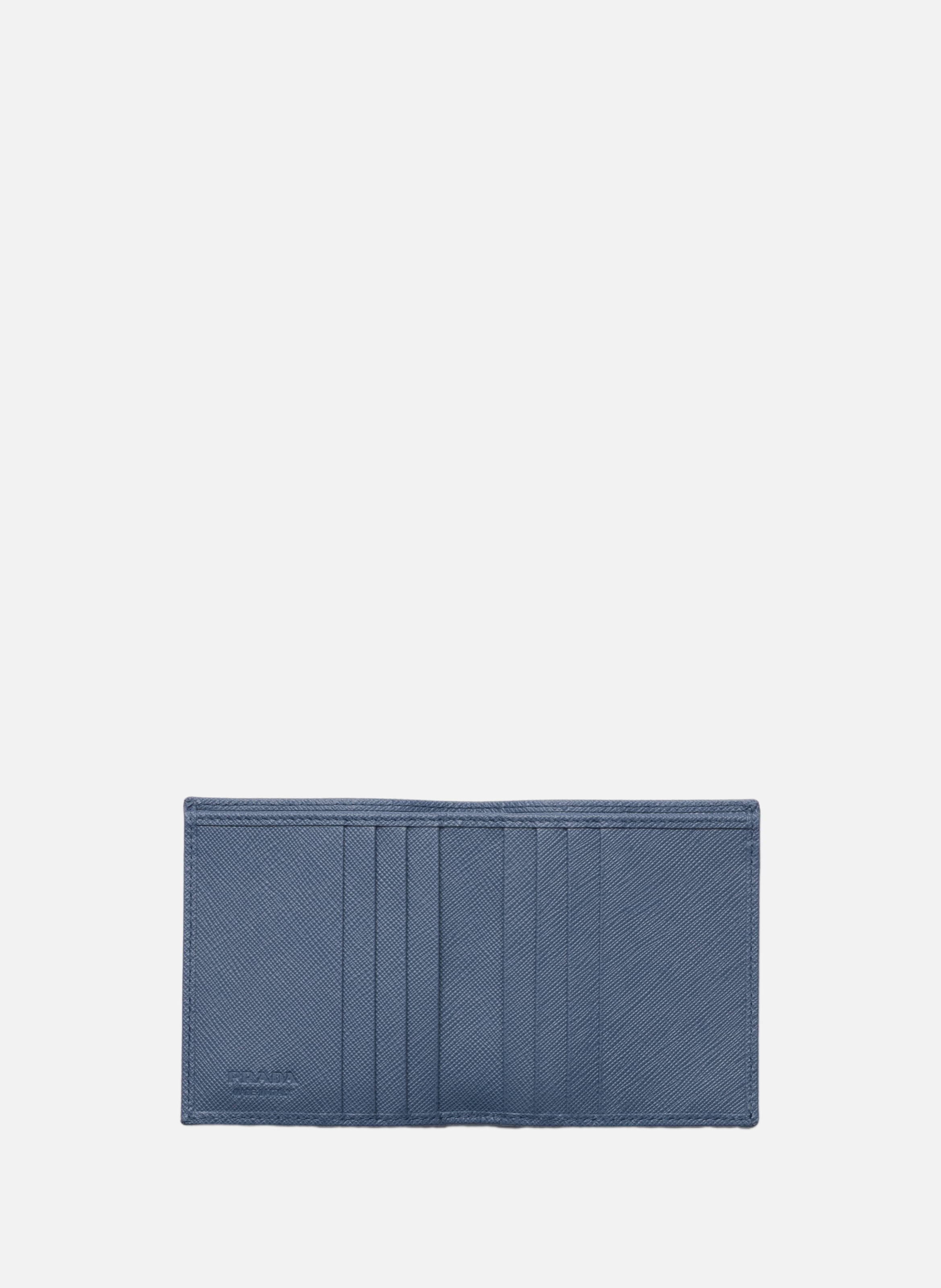 Portefeuille en cuir saffiano PRADA Bleu