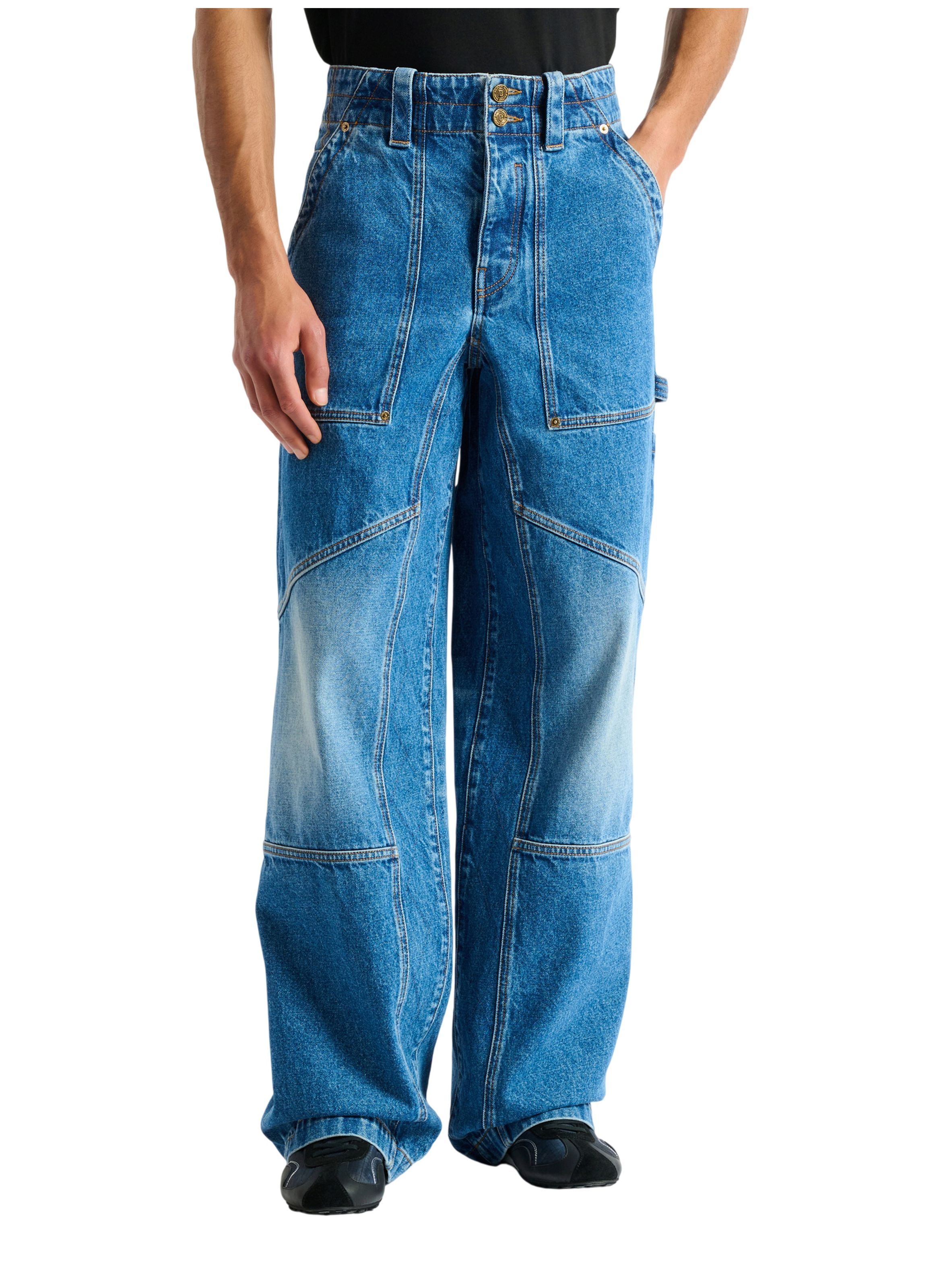 Jean carpenter en denim délavé blue BALMAIN Bleu
