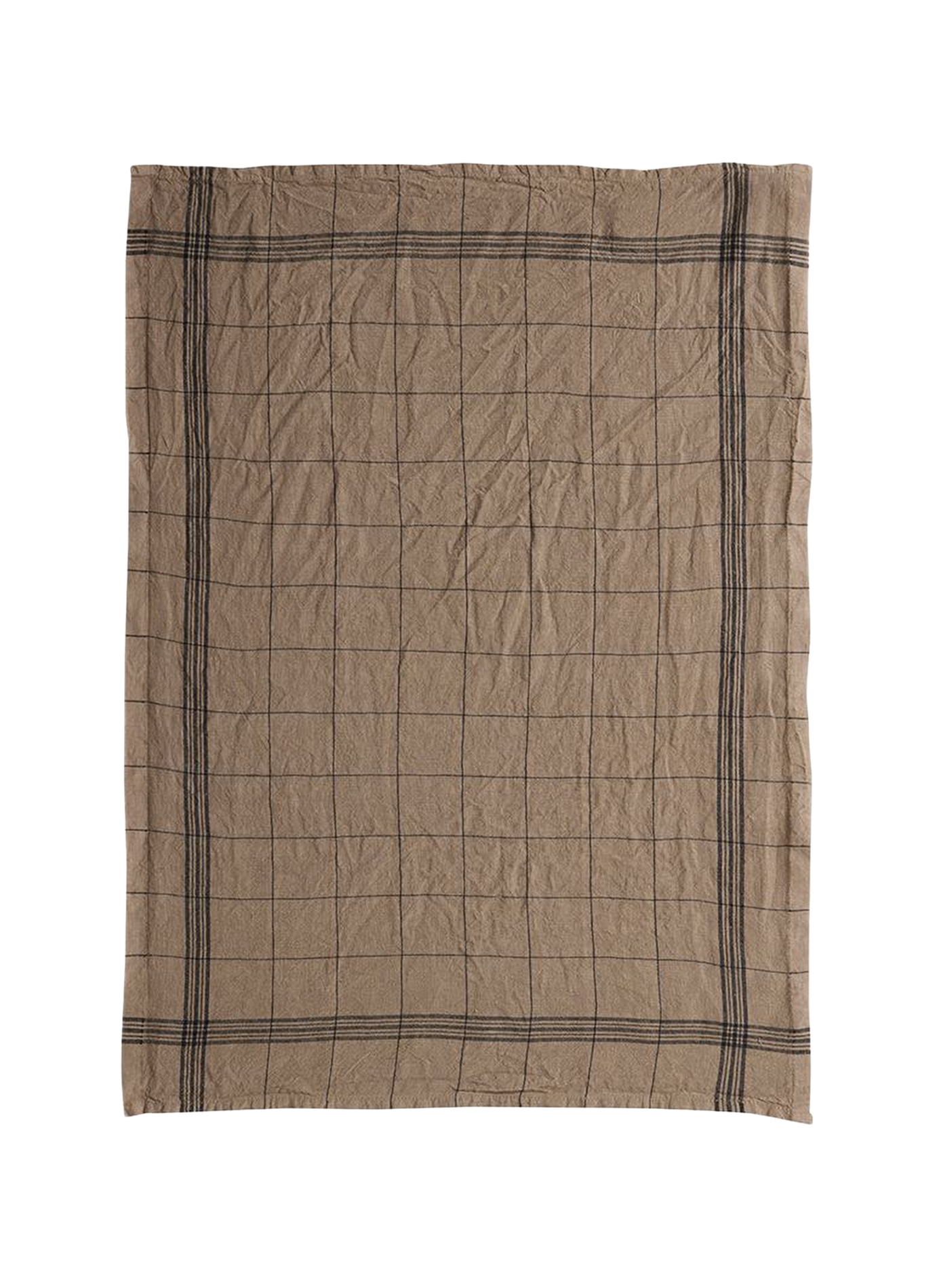 Set of 6 Bistrot linen tea towels CHARVET Brown