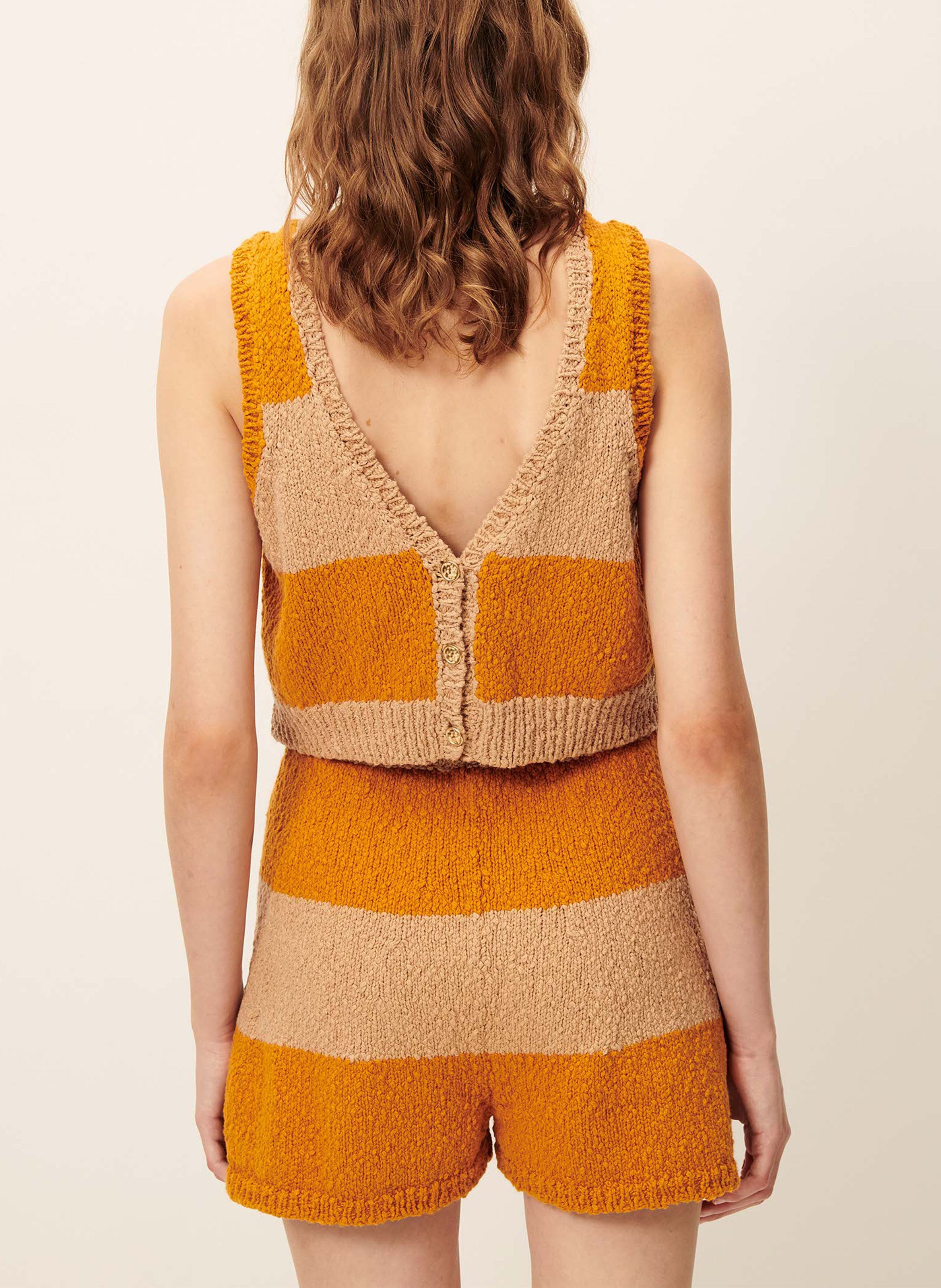 Short rayé en maille sargi SESSUN Orange
