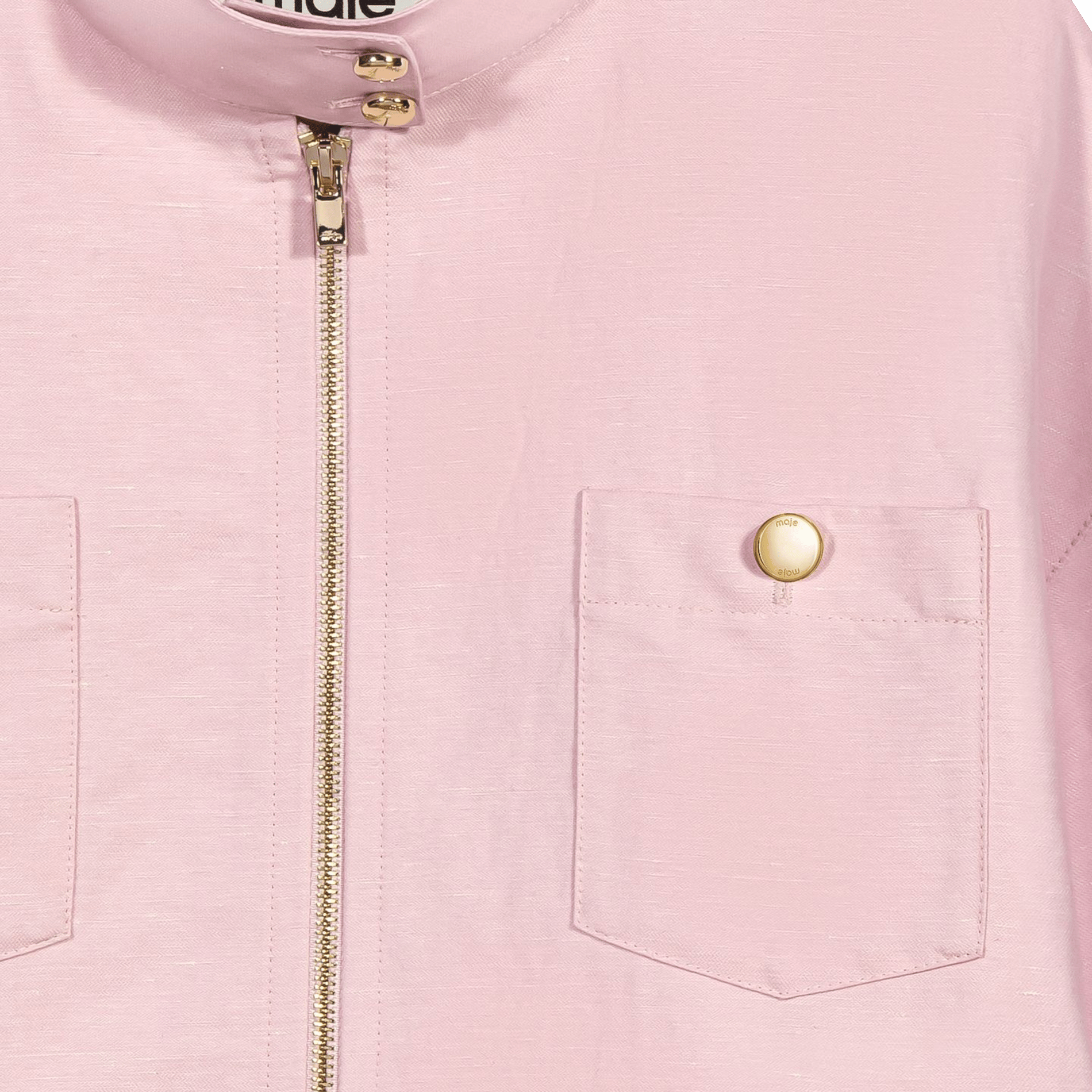 Veste oversize en coton et lin MAJE Rose