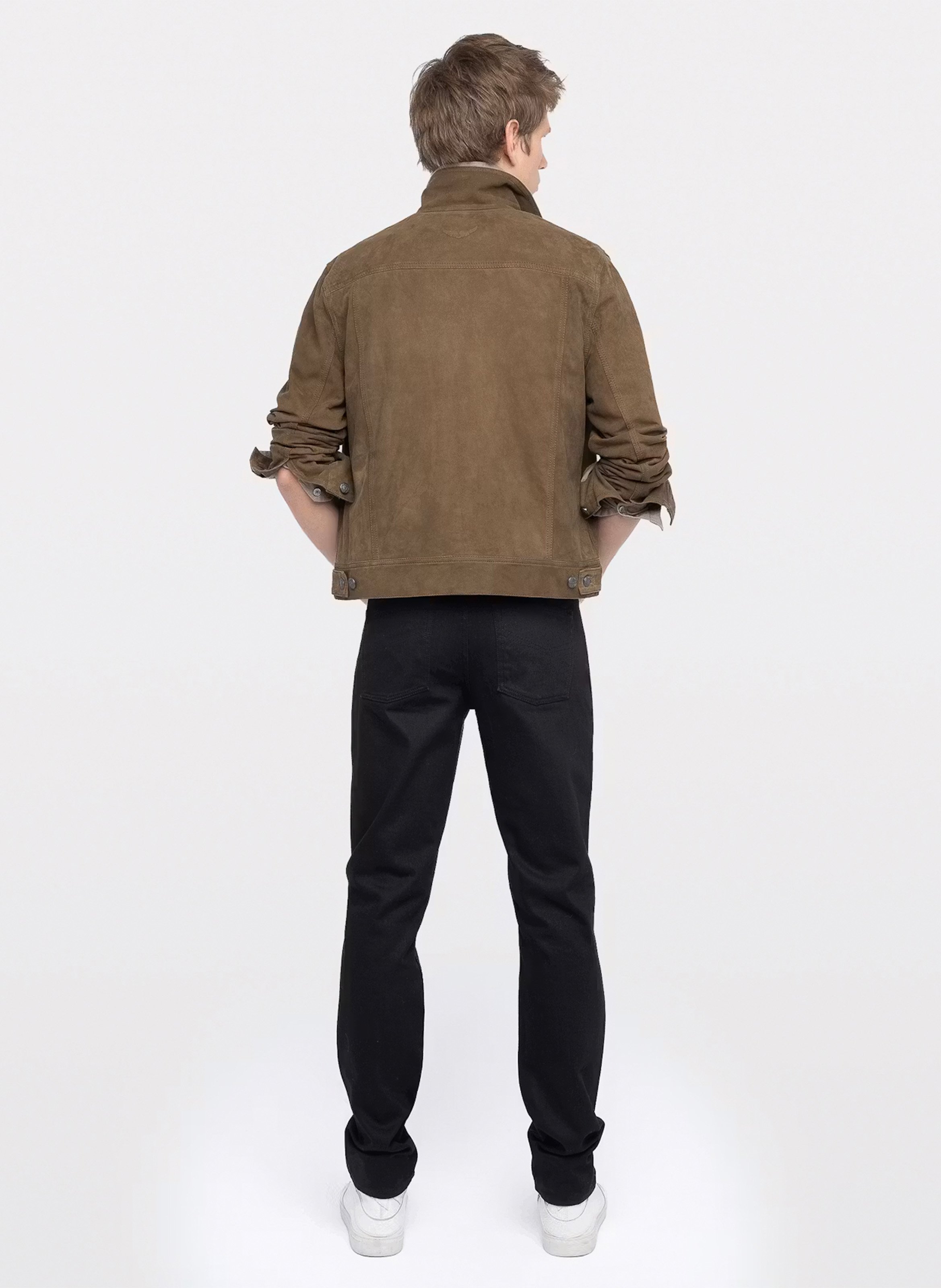 Veste droite boutonnée en suède bases ZADIG&VOLTAIRE Vert