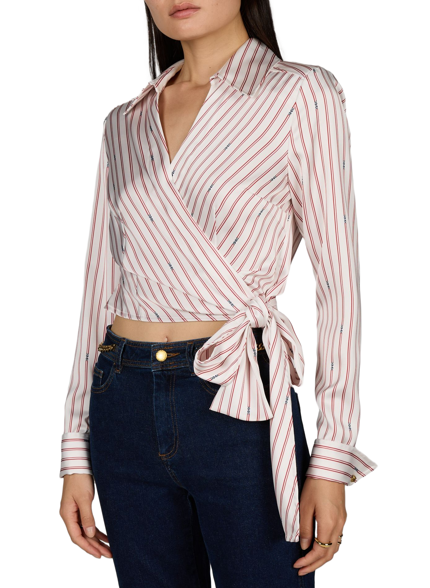 Wickelbluse mit Streifenmuster GUESS Mehrfarbig