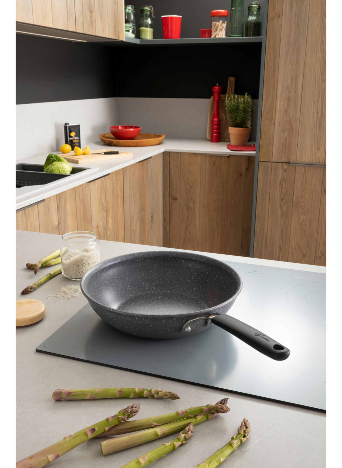 Wok Tempra Mineral anti-adhésif LAGOSTINA Grey