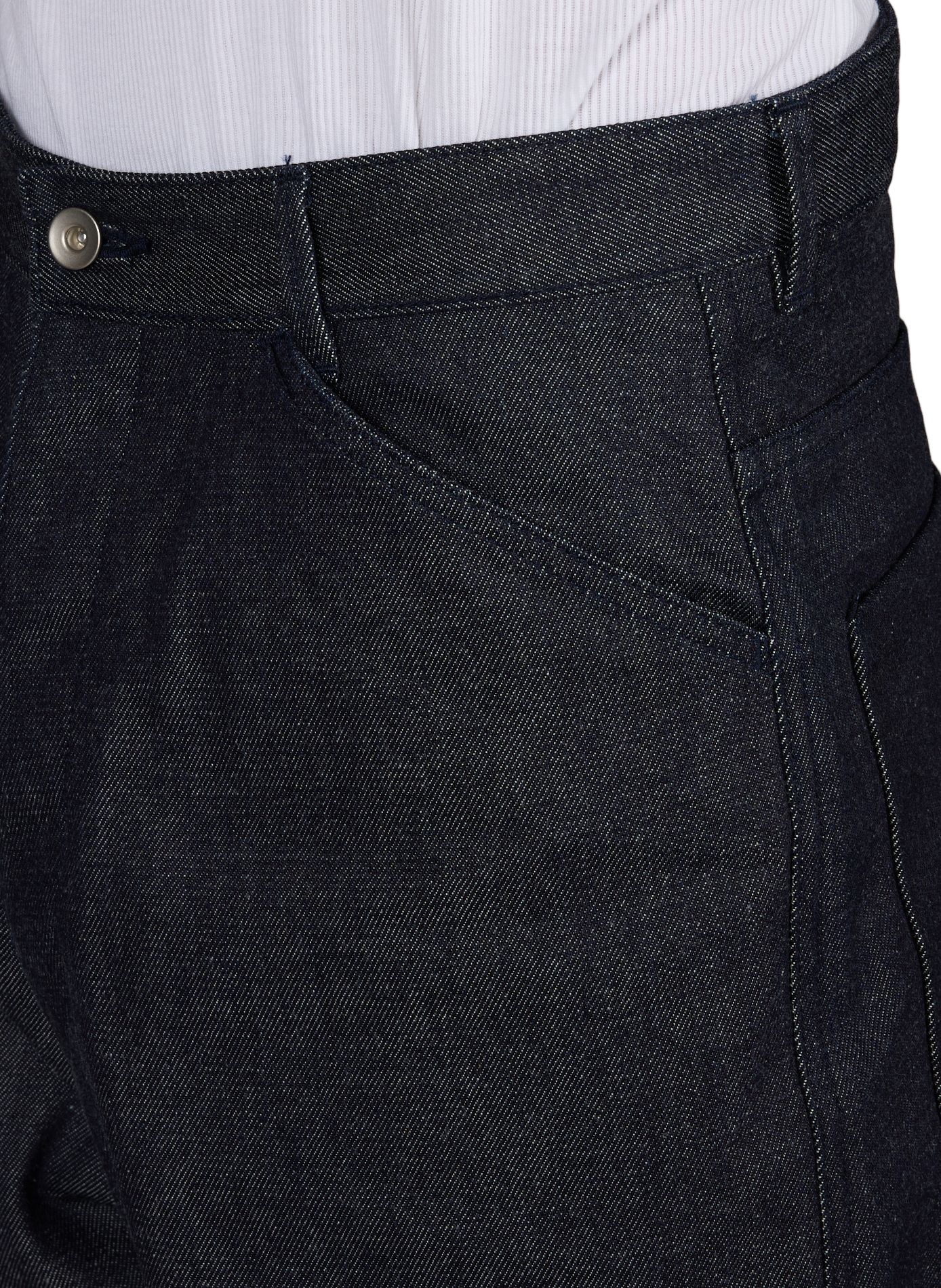 Breite Raw-Denim-Jeans aus Baumwolle OMAR AFRIDI Blau