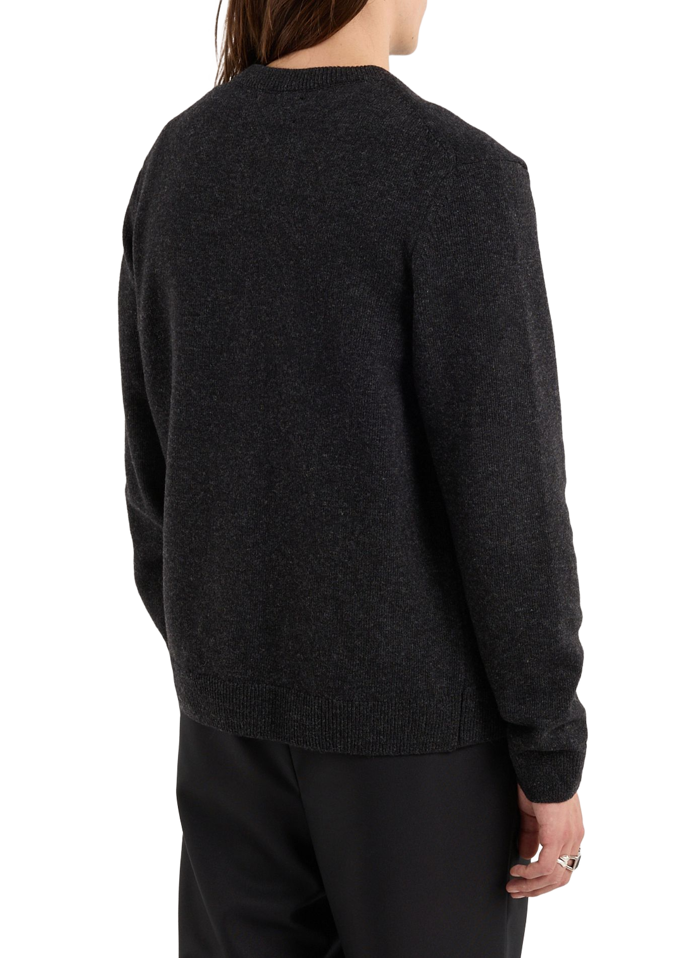 Weiter Rundhalsausschnitt-Strickjacke aus Wolle SAISON 1865 Grau