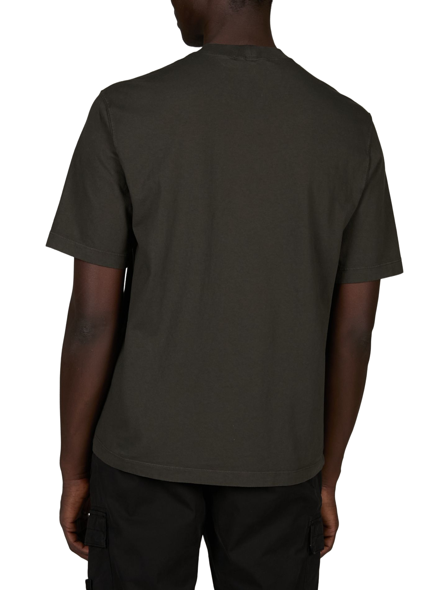 Gerader Rundhalsausschnitt T-Shirt aus Baumwolle STONE ISLAND Grau