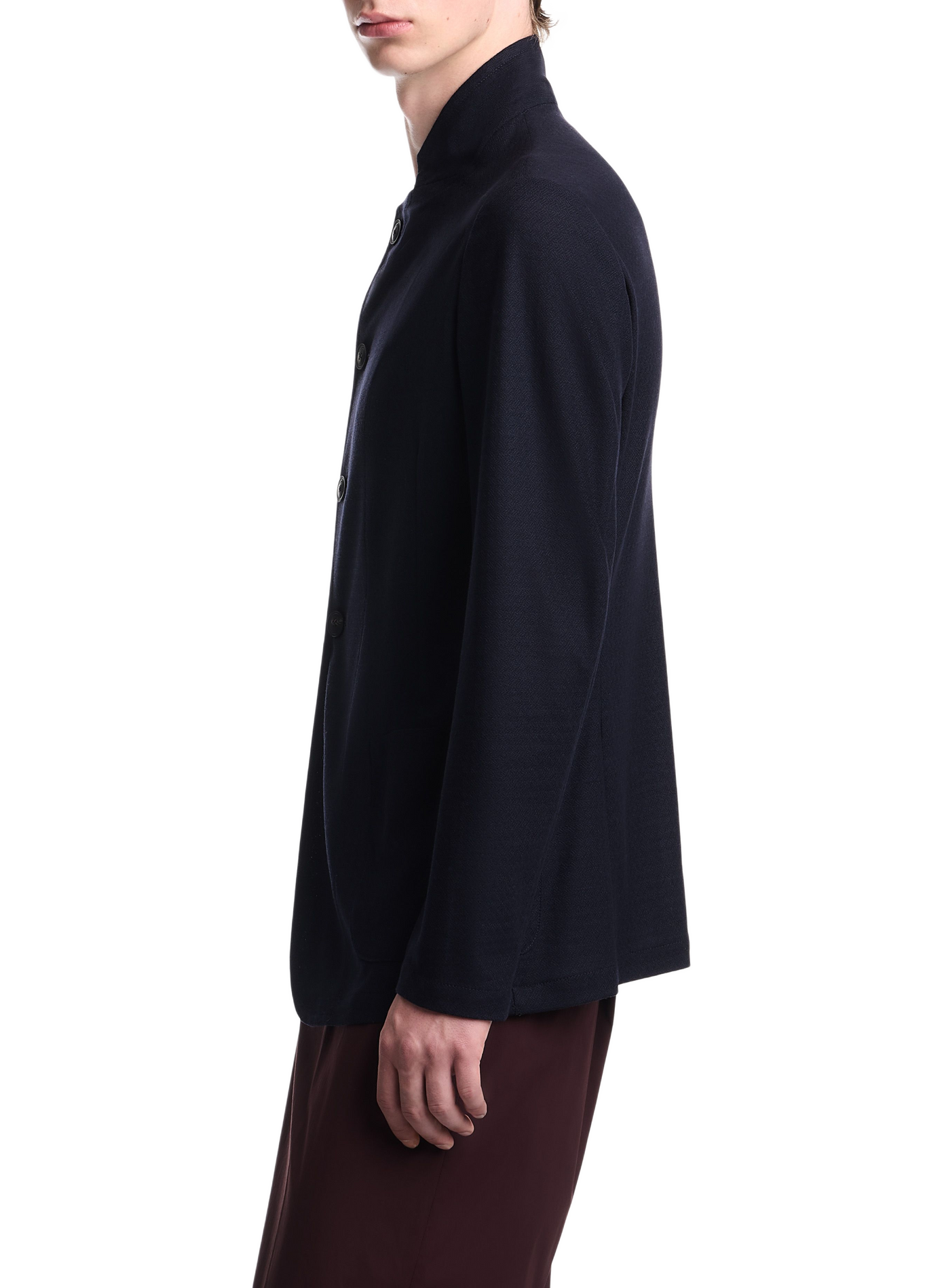Straight wool coat with buttons EMPORIO ARMANI Blue