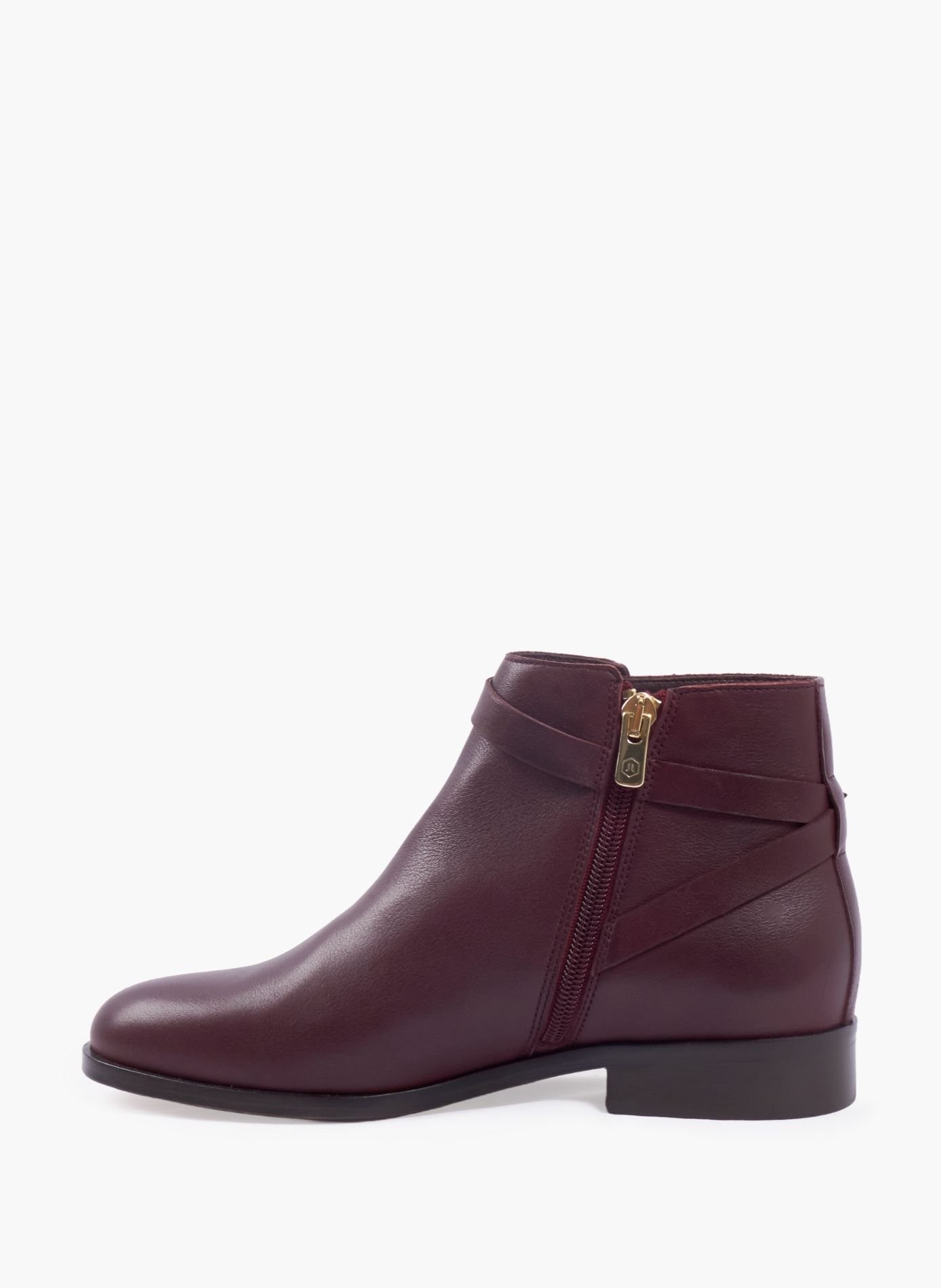 Bottines cavalières plates cuir lisse JULES & JENN Rouge