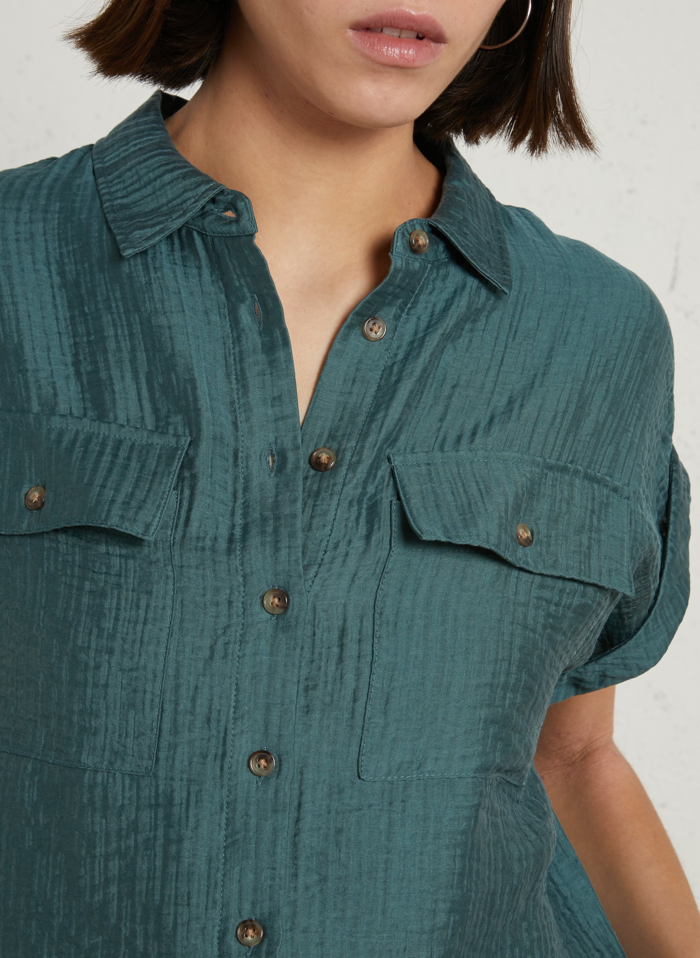 Chemise manches courtes texturée mallory MAISON 123 Bleu