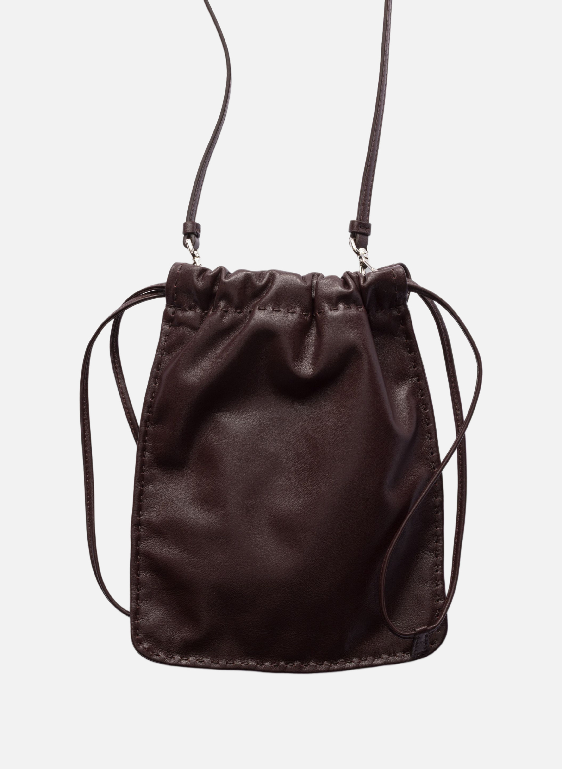 Pochette pour smartphone en cuir nappa PRADA Marron