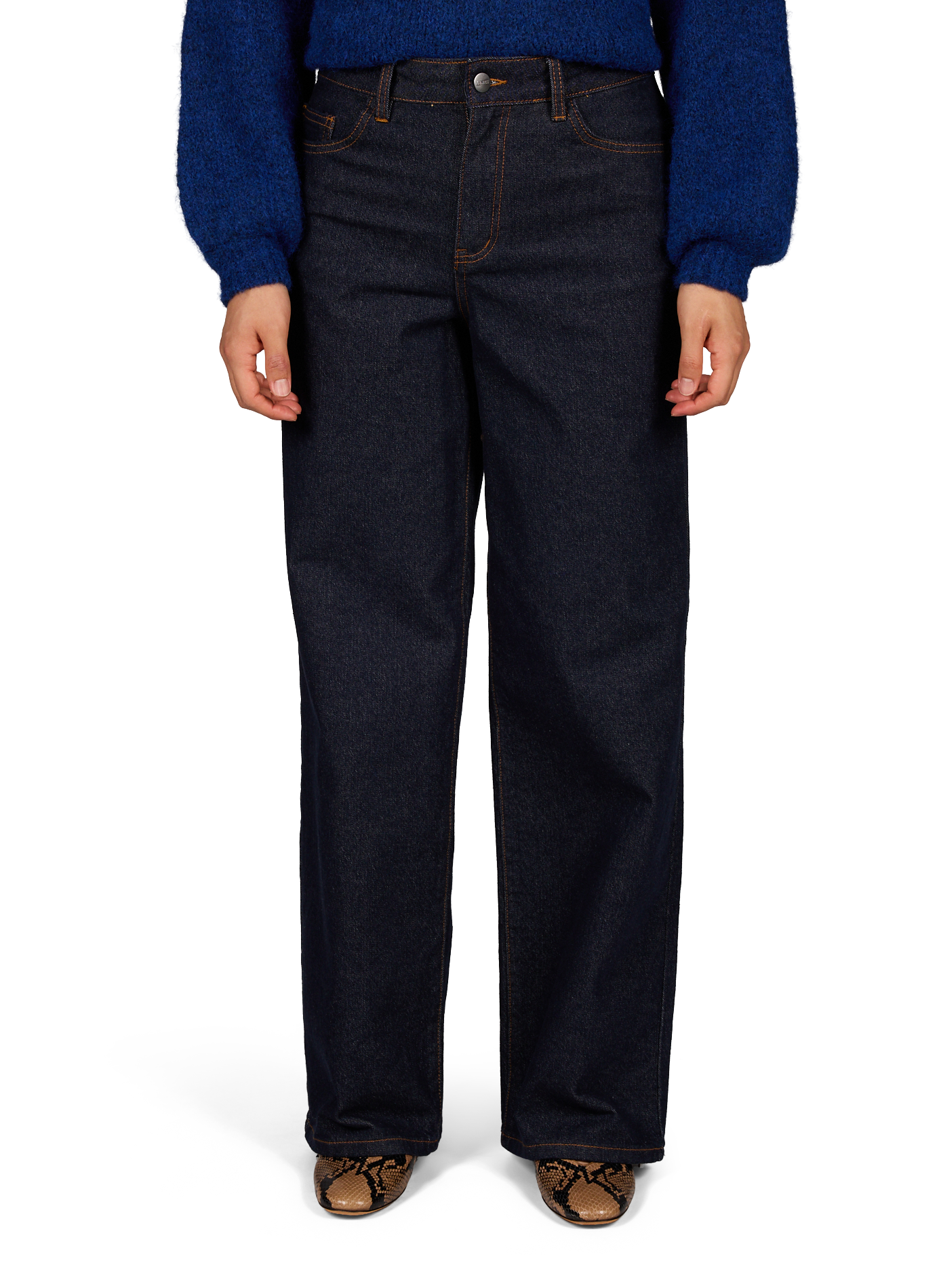 Jeans Wide aus Baumwollmischung OBJECT Blau