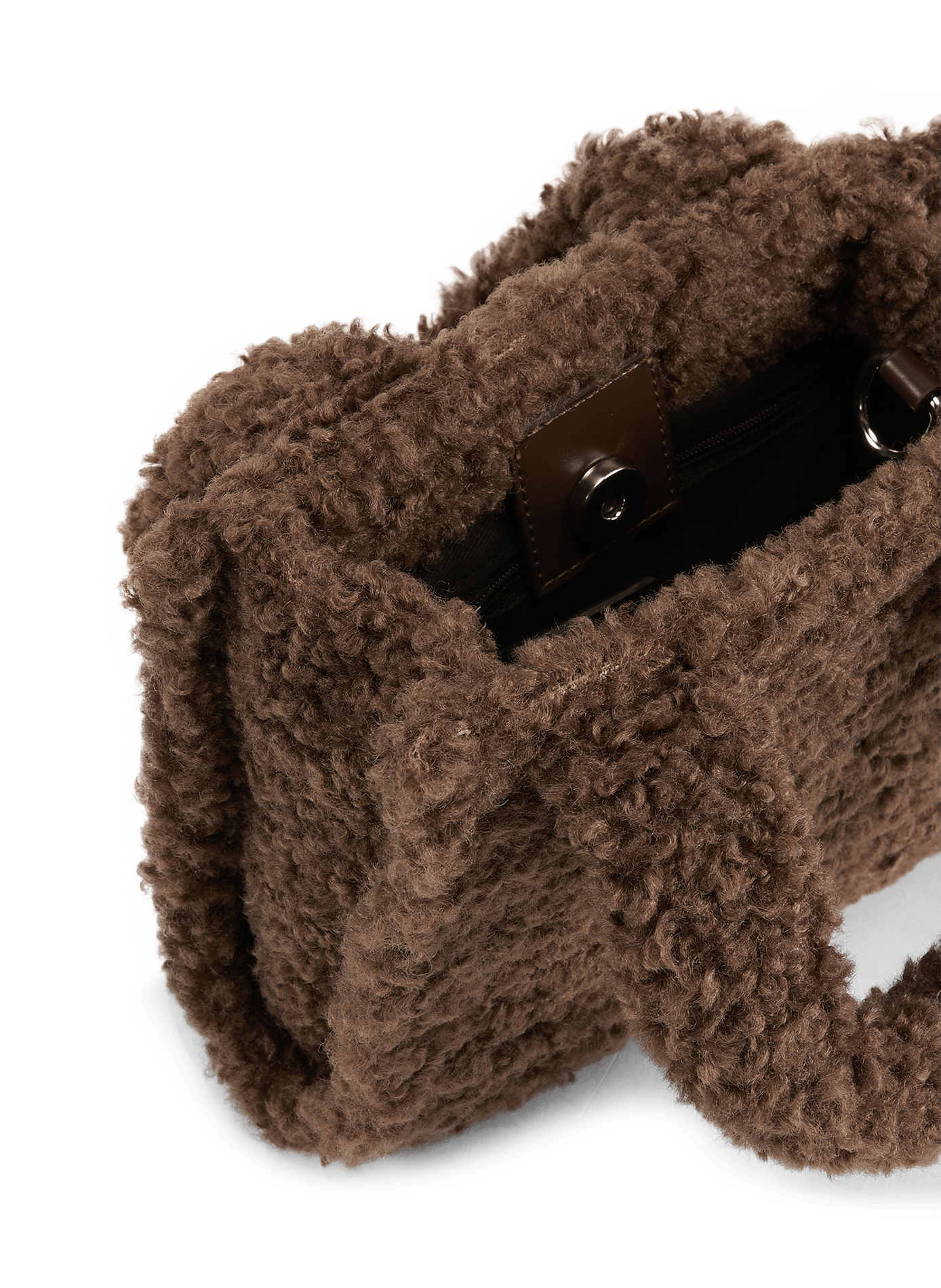 Solid color faux sheepskin handbag AU PRINTEMPS PARIS Grey