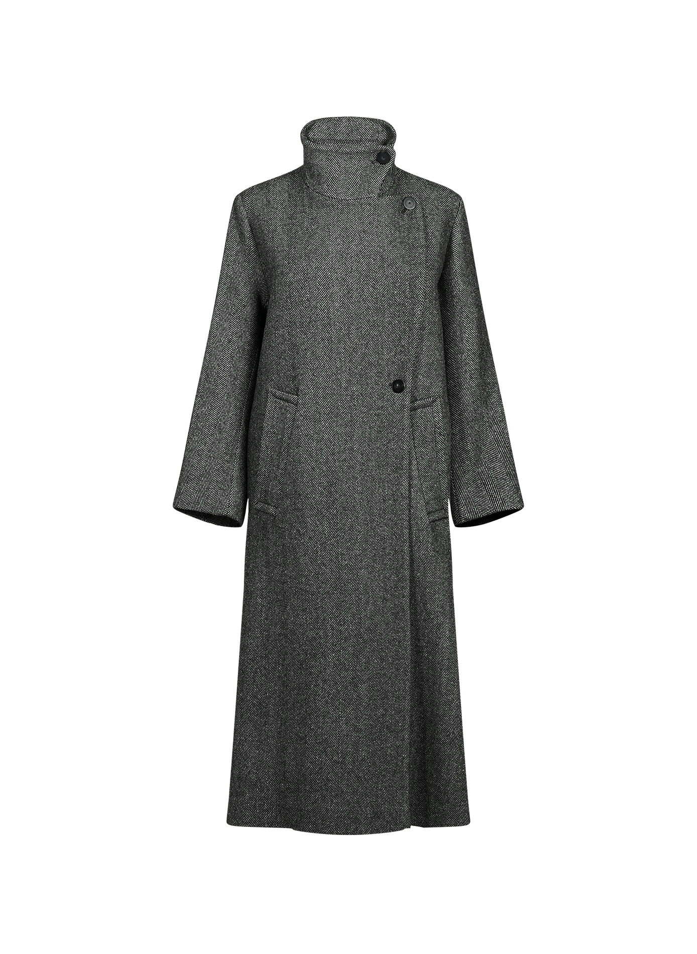 Manteau ample imprimé en laine mélangée MARGAUX LONNBERG Gris
