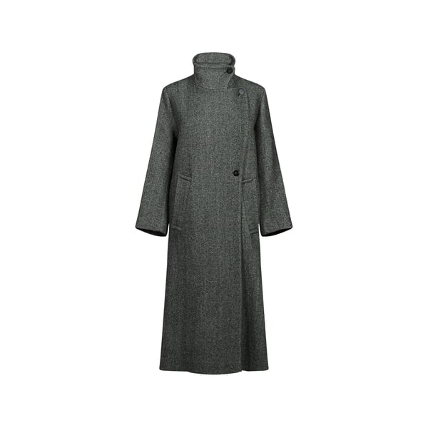 Manteau ample imprimé en laine mélangée Manteau ample imprimé en laine mélangée