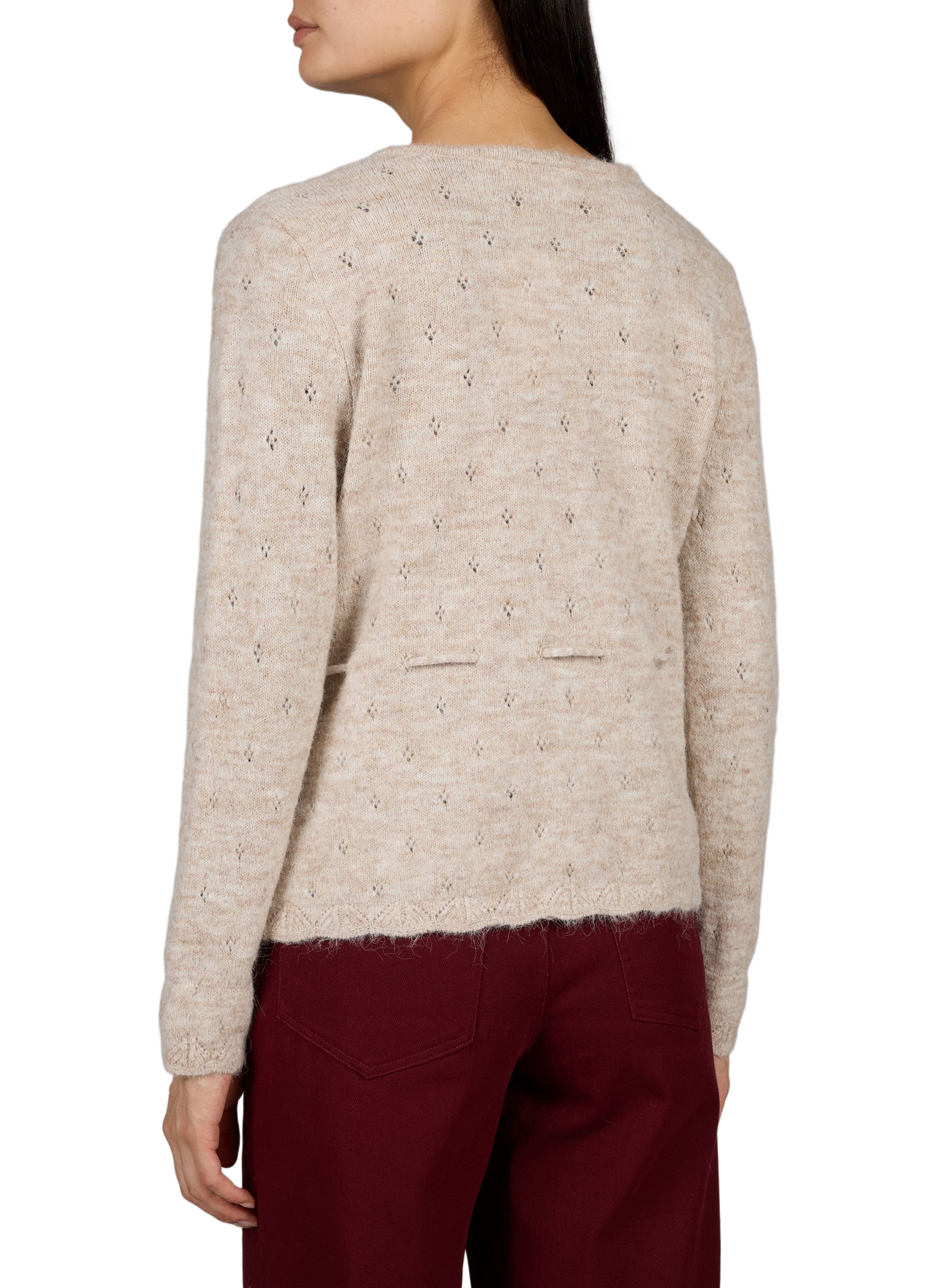 V-neck knit sweater VILA Beige