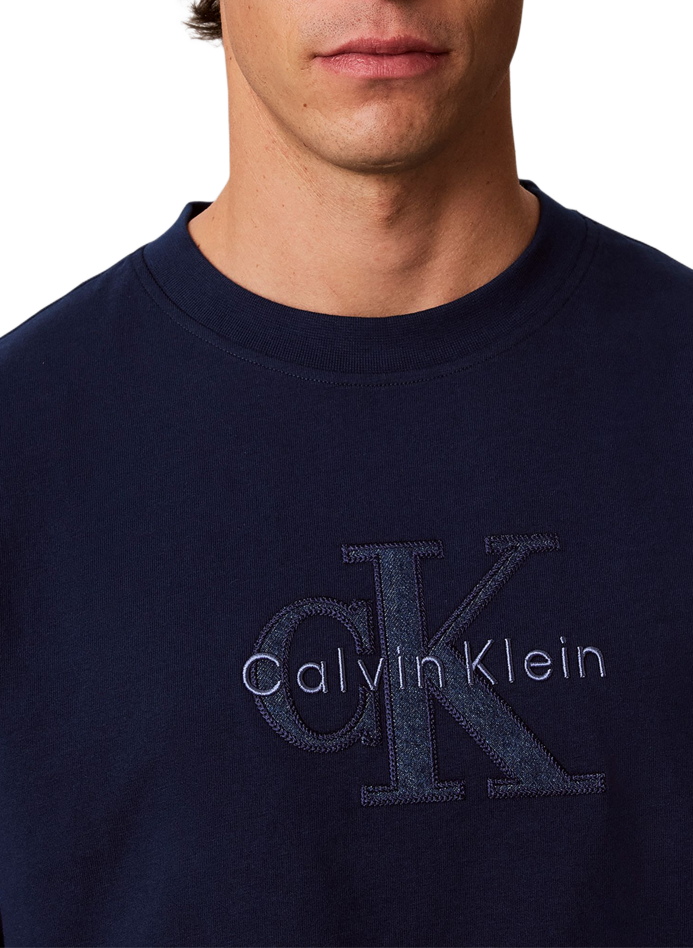 T-shirt manches courtes à logo en coton CALVIN KLEIN Blau