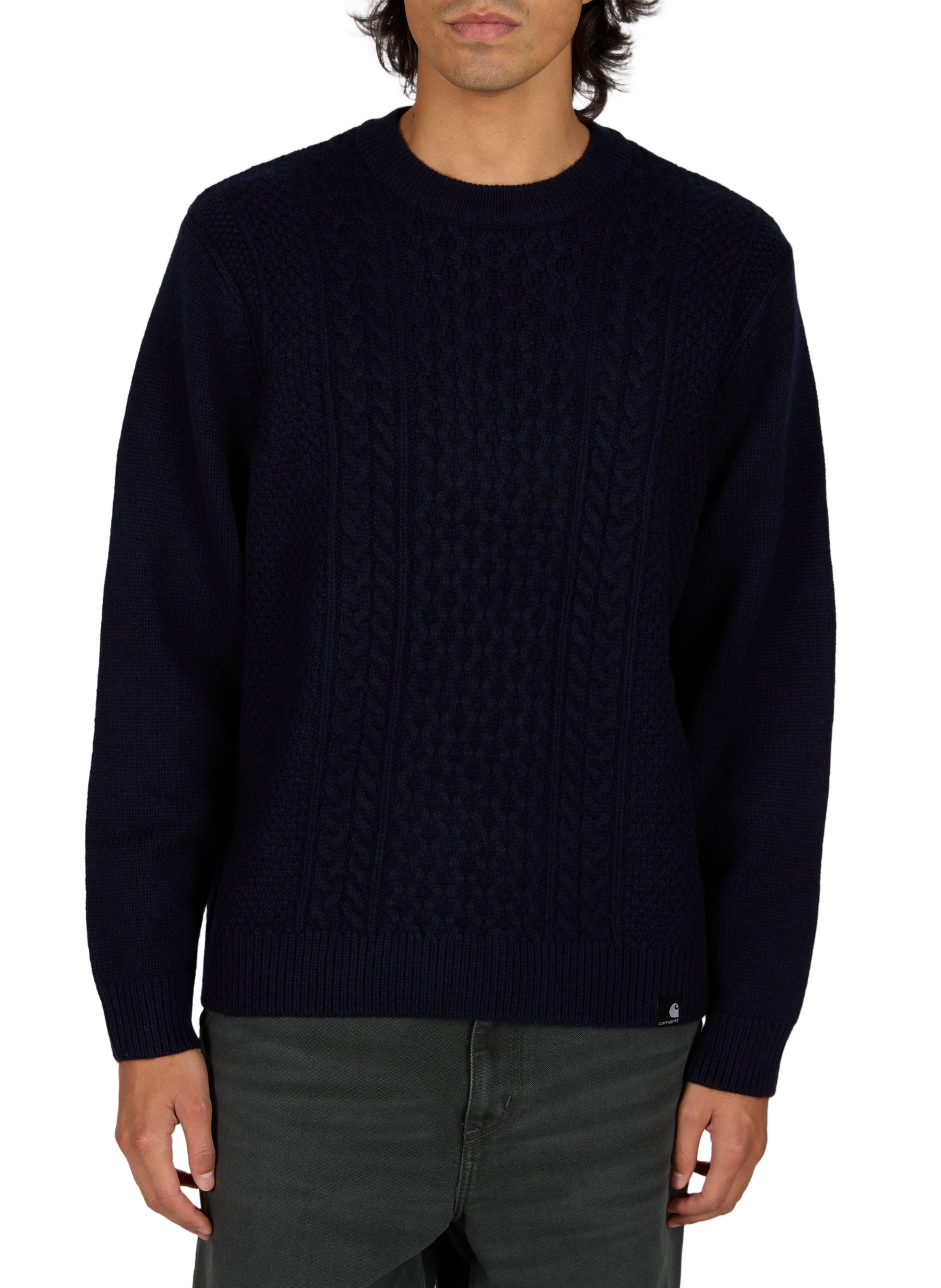 Pull col rond en laine mélangée CARHARTT WIP Bleu