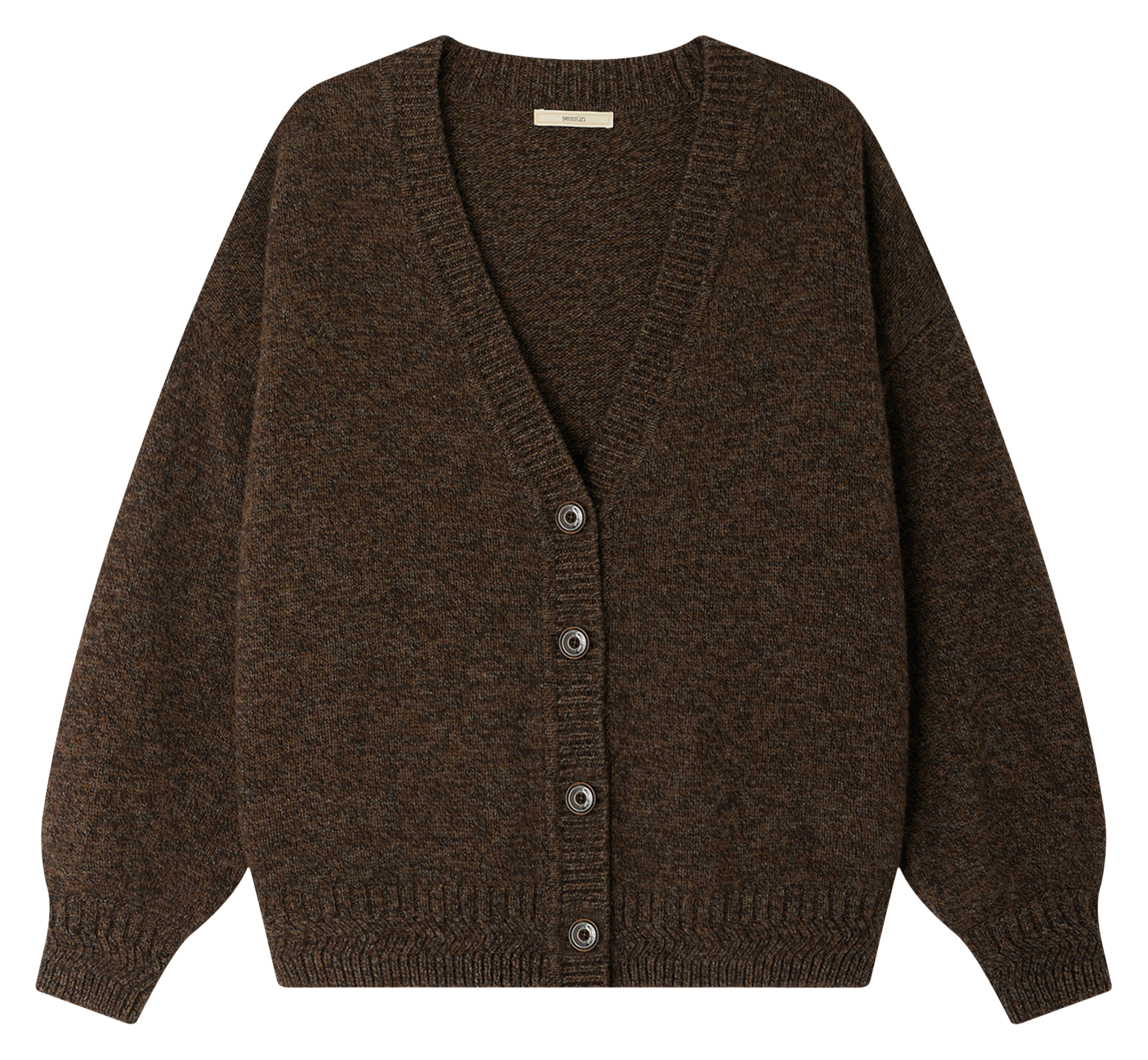 Gilet ample col v en laine mérinos sweet monroe SESSUN Marron