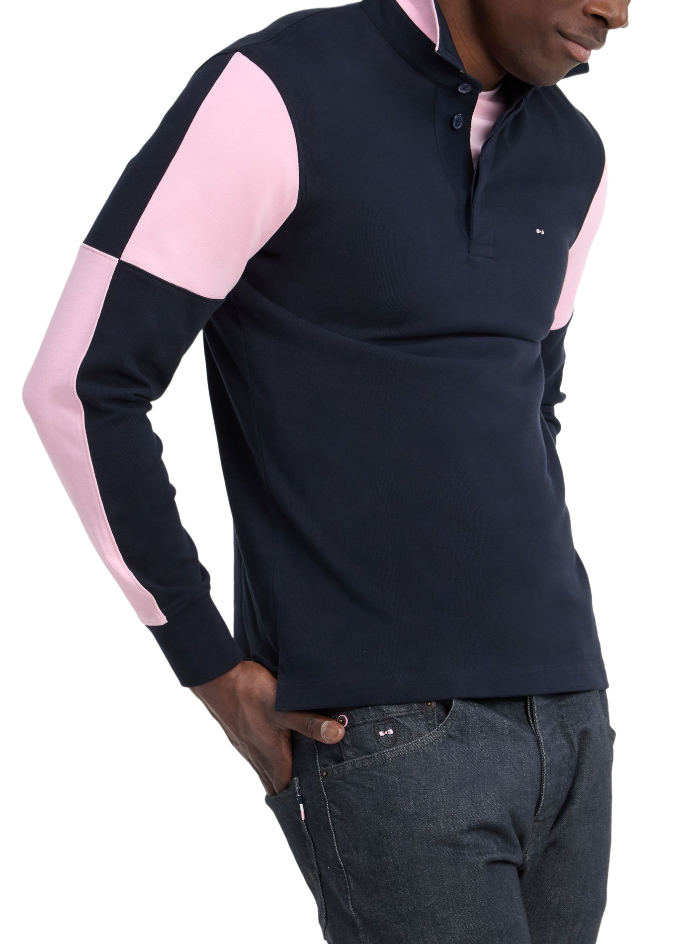 Gerader Baumwoll-Poloshirt EDEN PARK Blau