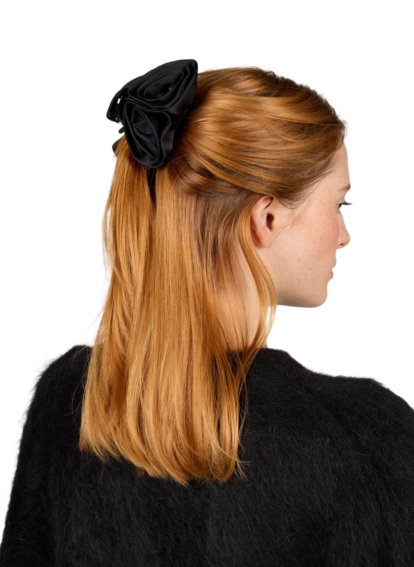 Haarspange mit Blumen AU PRINTEMPS PARIS Schwarz