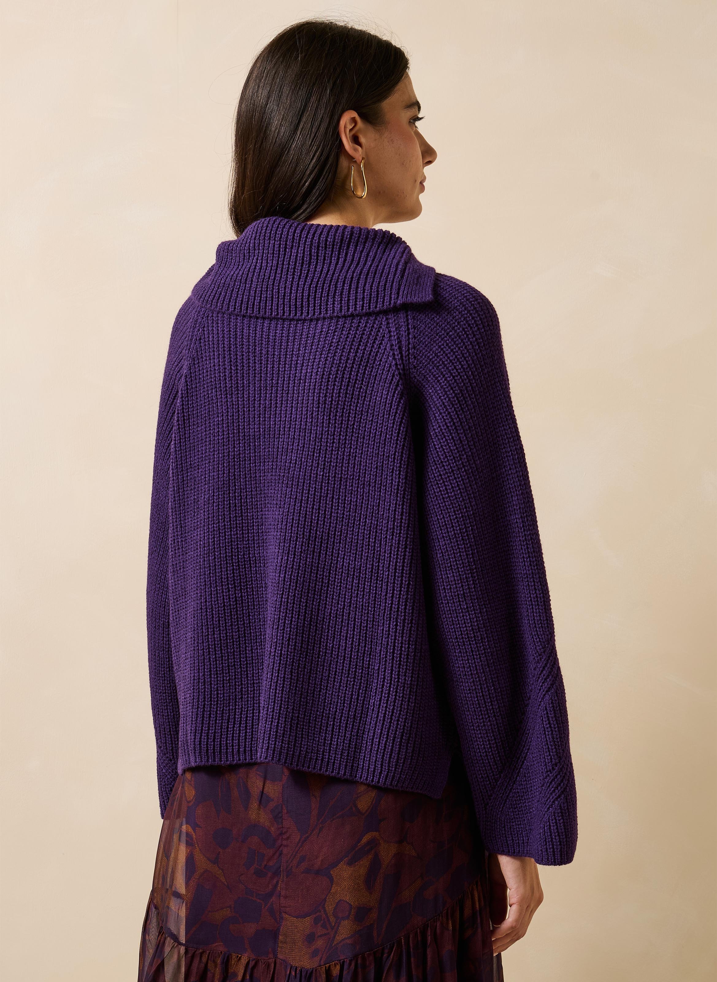 Oversized trui van een wolmix LA FEE MARABOUTEE Paars