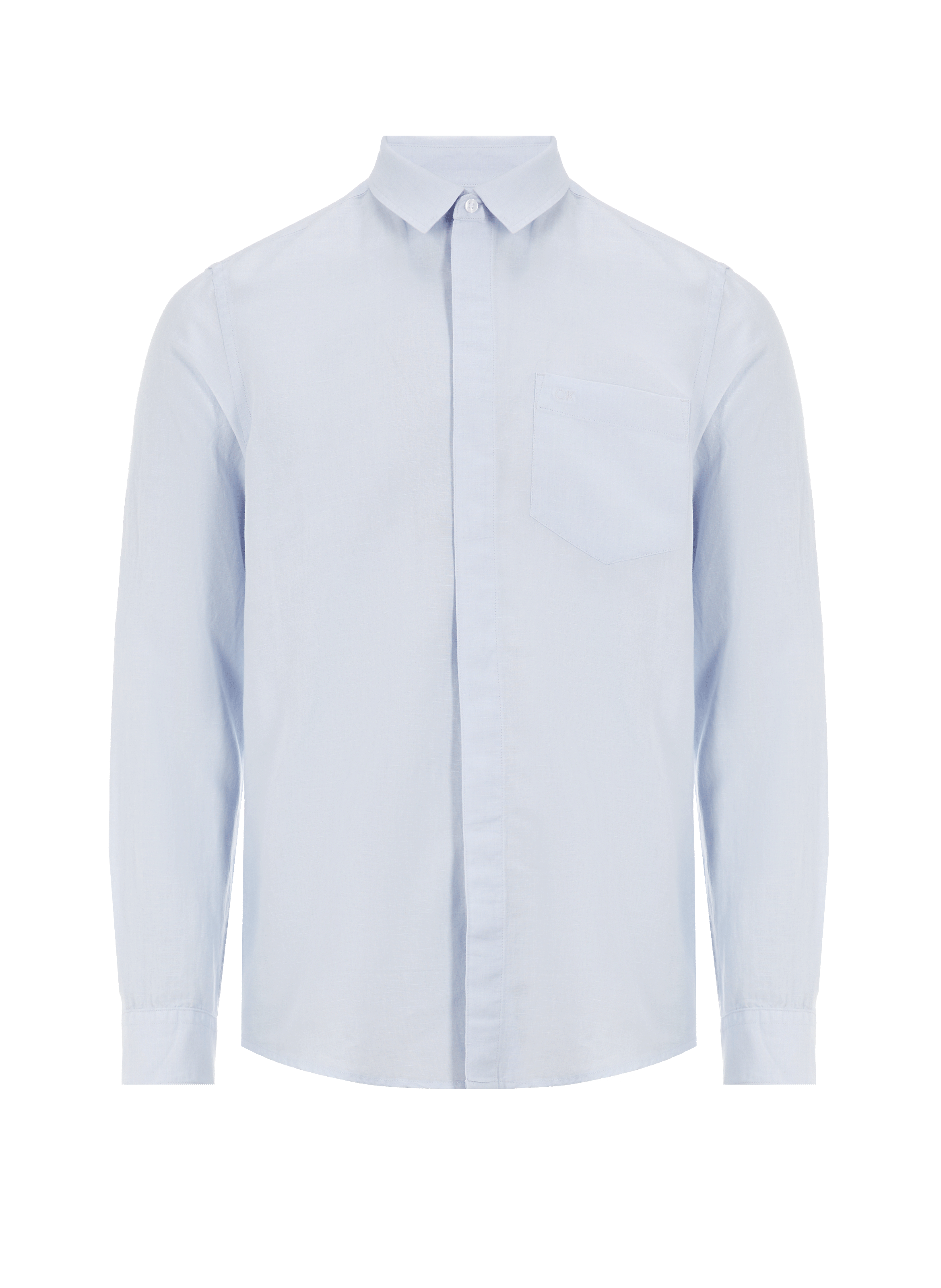 Chemise droite en lin et coton