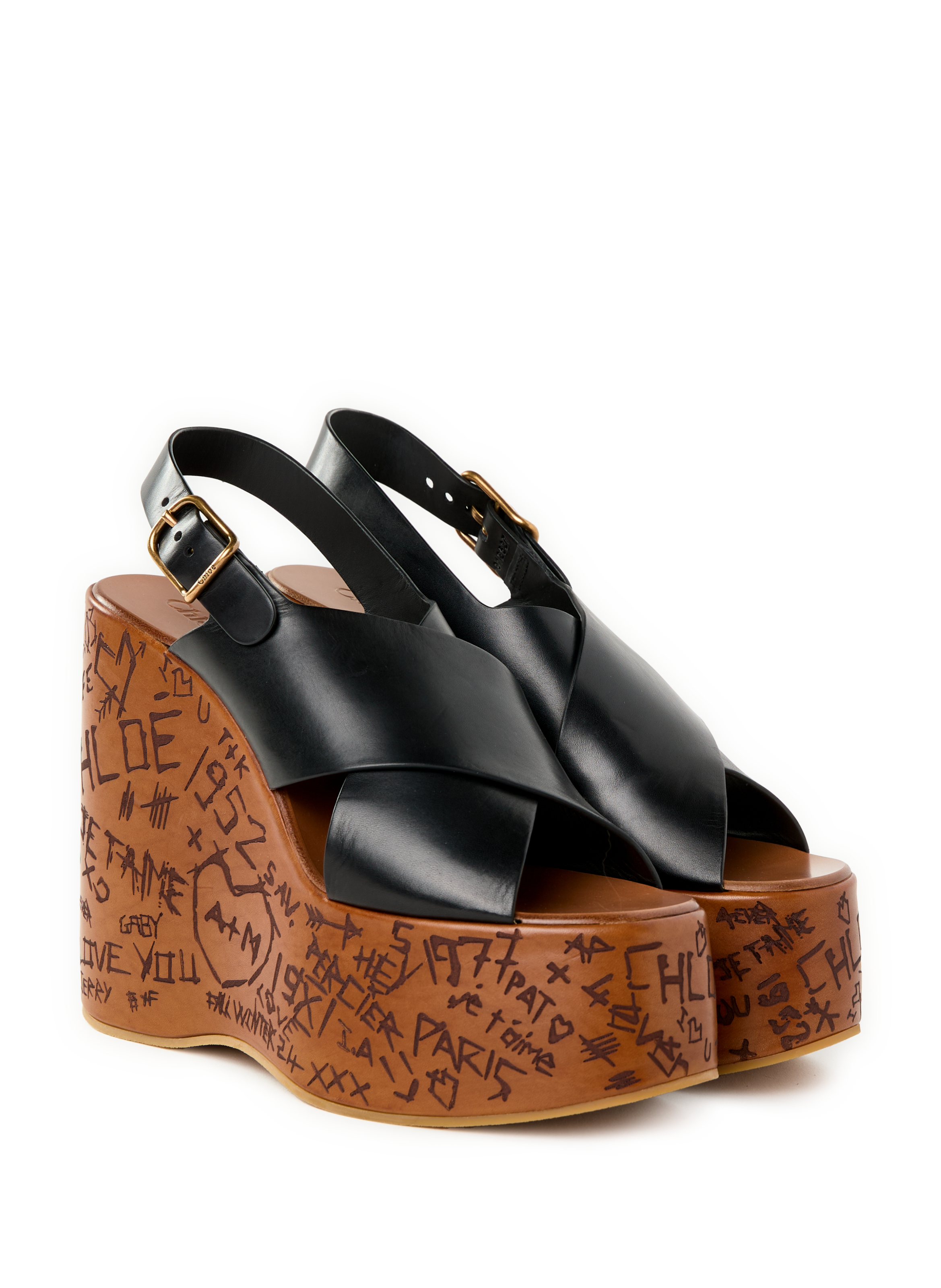 Maxime wedge sandals CHLOÉ Black