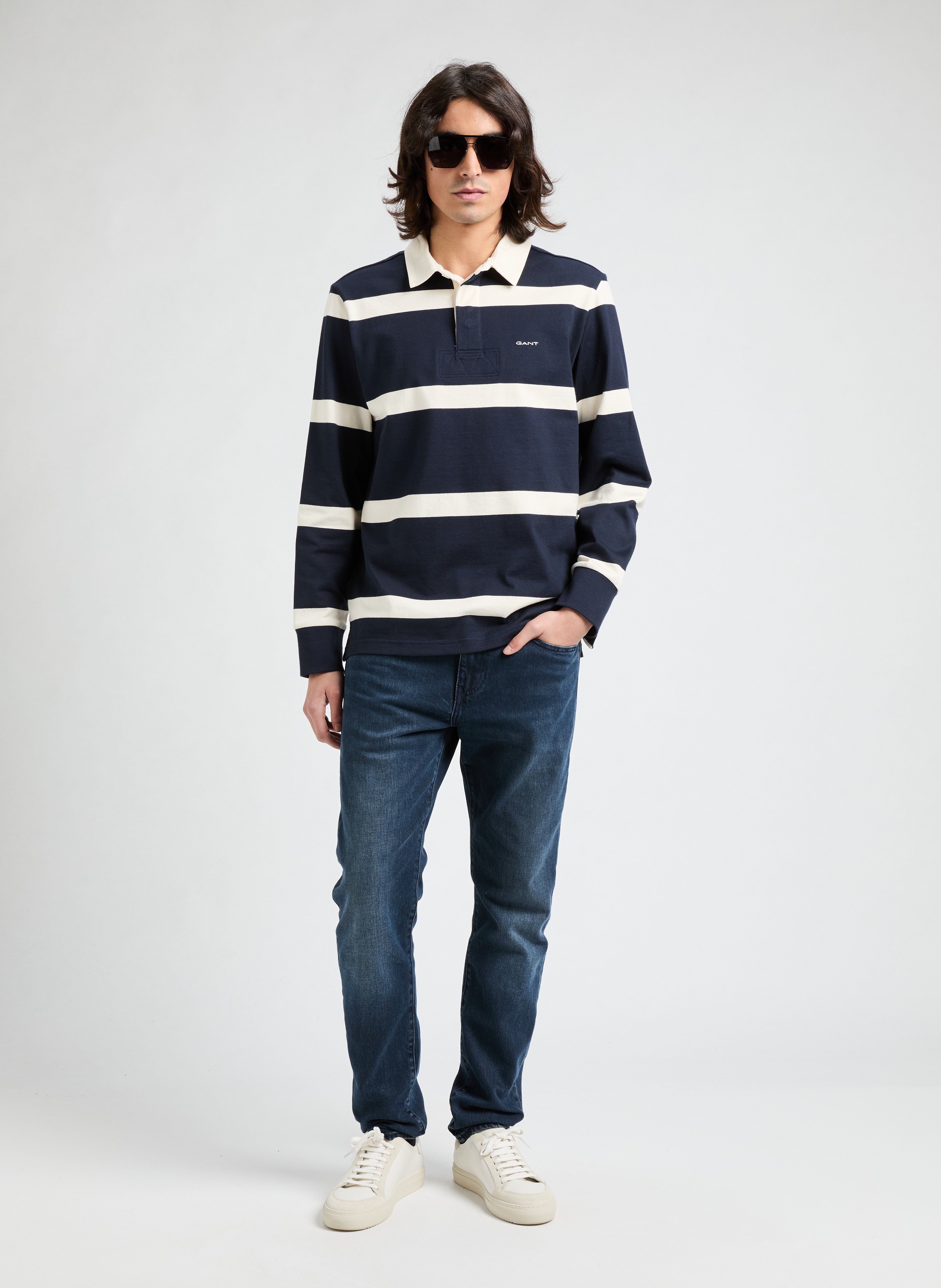 Polo manches longues  GANT Bleu