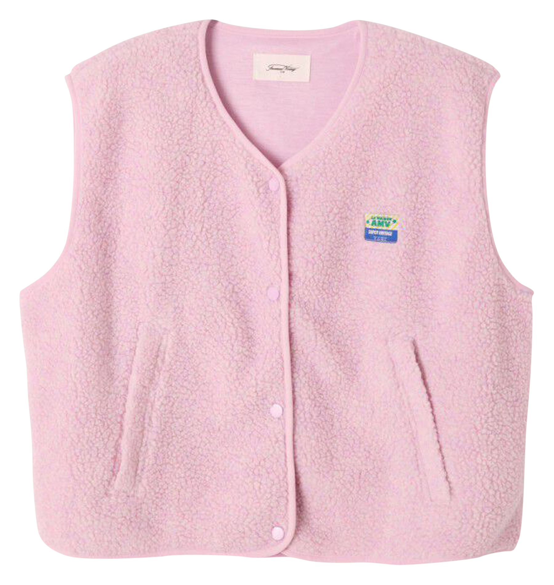 Gilet col rond molletonné sans manches hoktown AMERICAN VINTAGE Rose