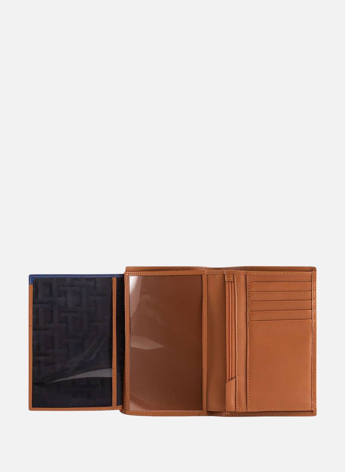 Grand portefeuille vertical zippé 2 volets martin en cuir lisse LE TANNEUR Marron