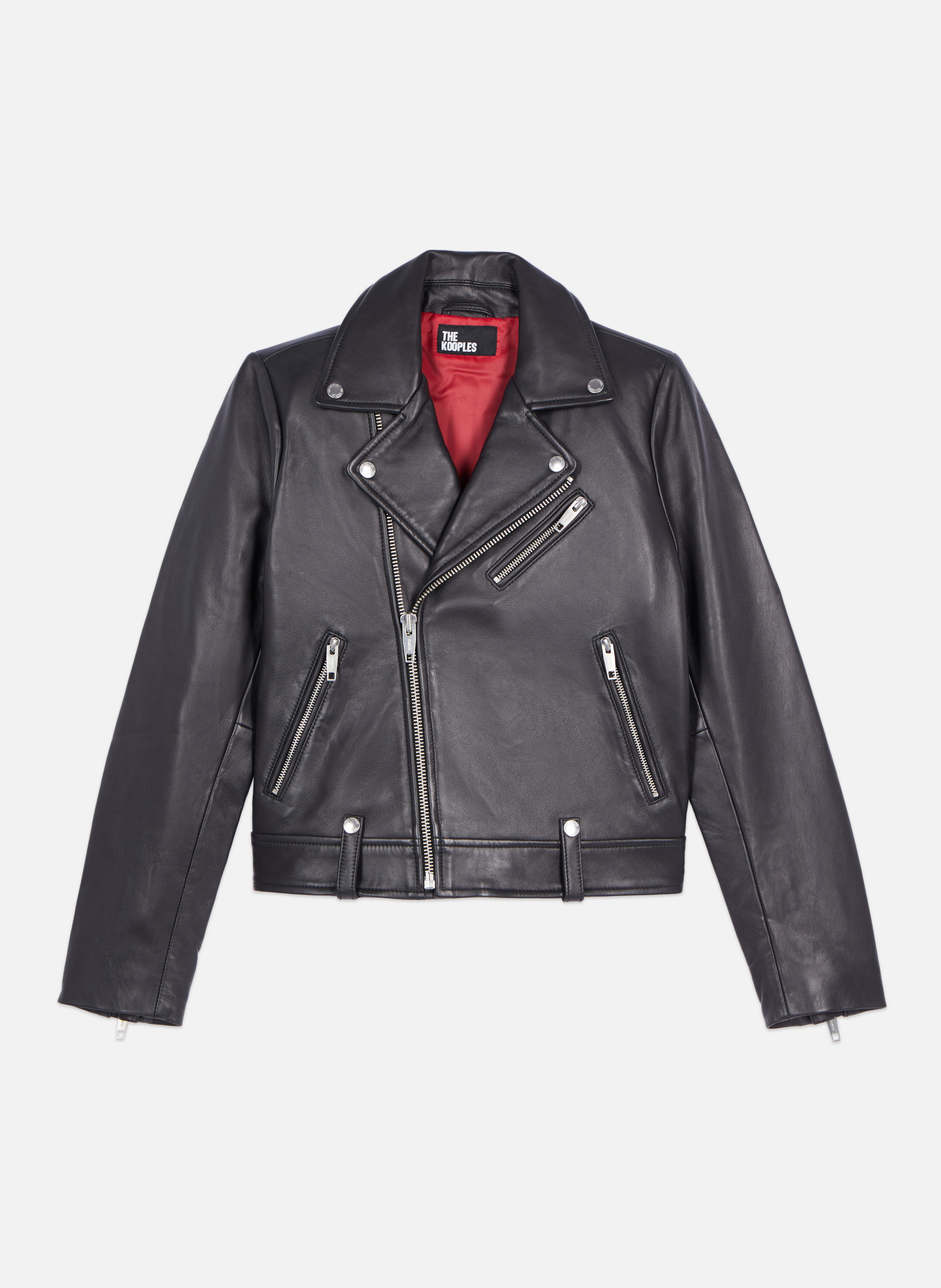 Blouson motard en cuir THE KOOPLES Noir