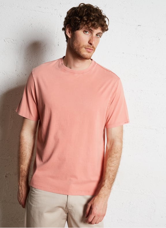 Tee-shirt droit en coton Rose by IKKS IKKS Tee-shirt droit en coton Rose
