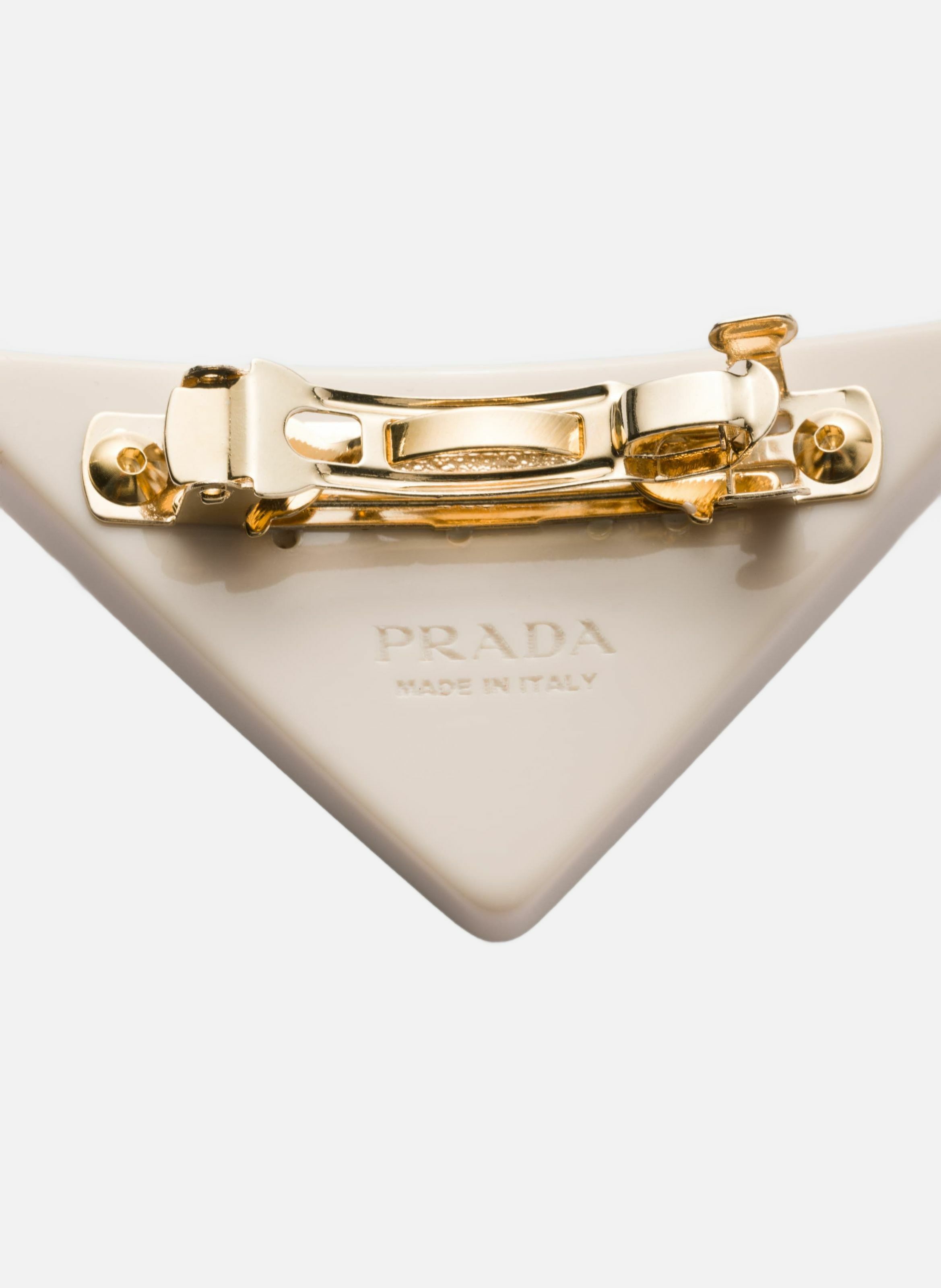 Pince à cheveux en plexiglas PRADA Beige