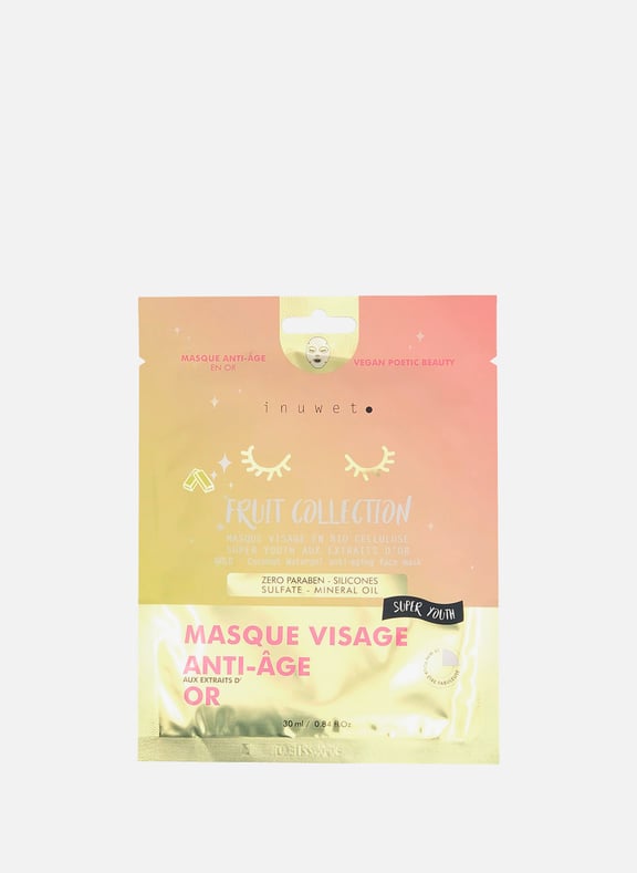 Collection fruit - Masque visage anti-âge - Extraits d'or by INUWET INUWET Collection fruit - Masque visage anti-âge - Extraits d'or