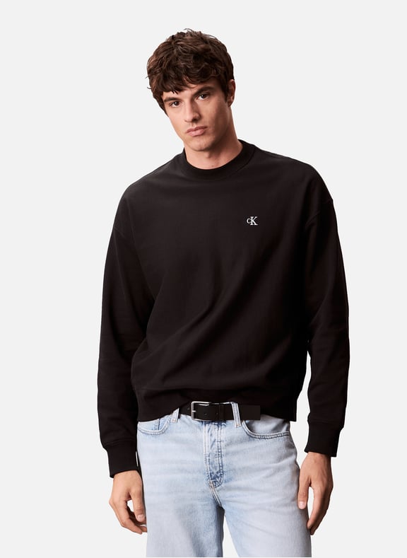 Sweatshirt oversize en tissu éponge de coton Noir by CALVIN KLEIN CALVIN KLEIN Sweatshirt oversize en tissu éponge de coton Noir