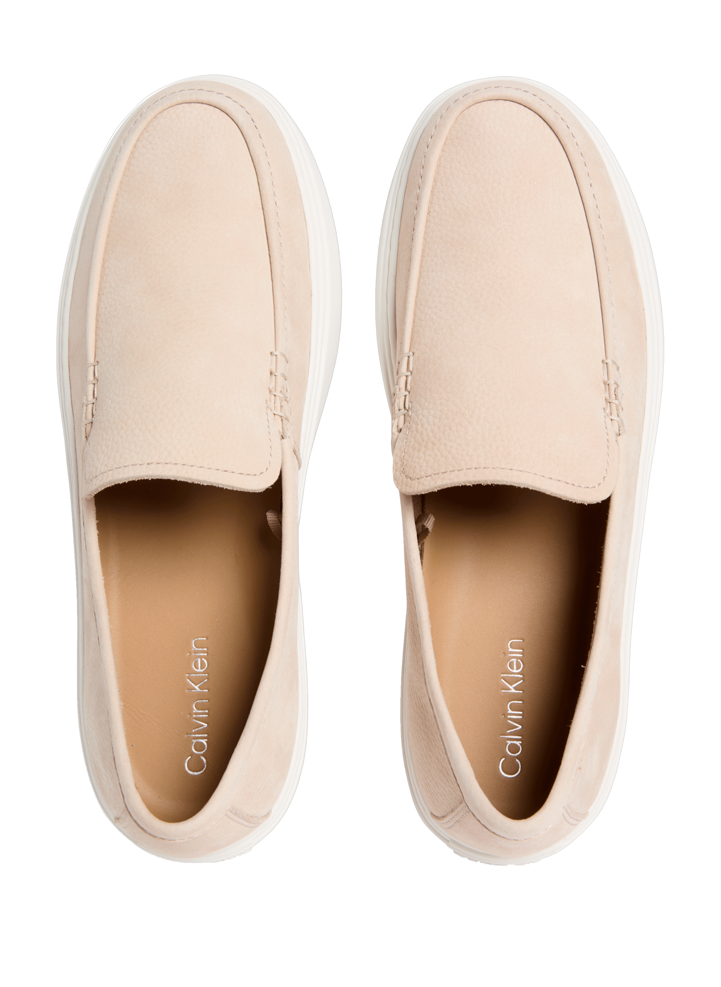 Calfskin leather loafers CALVIN KLEIN Beige