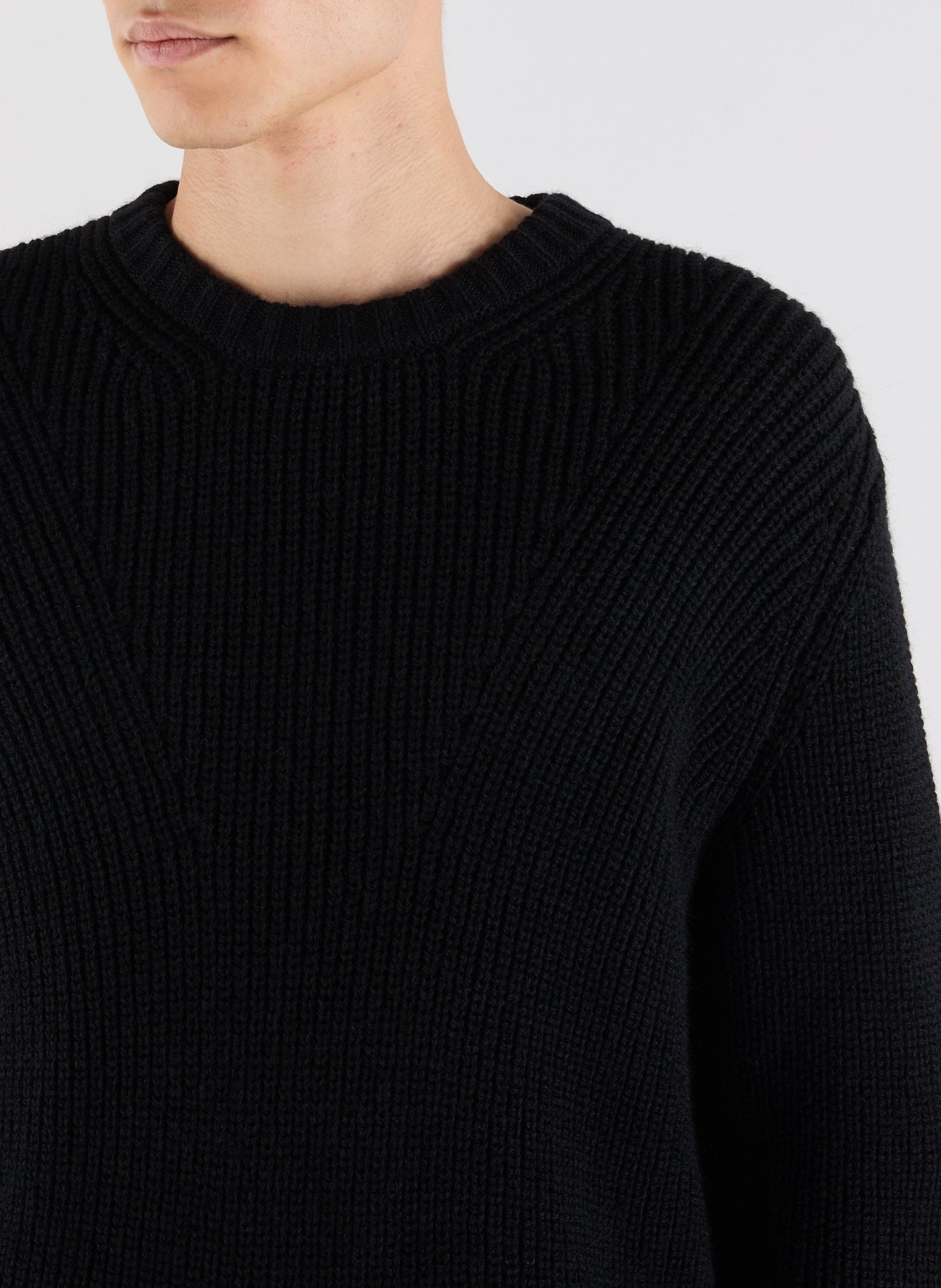 Round-neck sweater in ribbed knit SAISON 1865 Blue