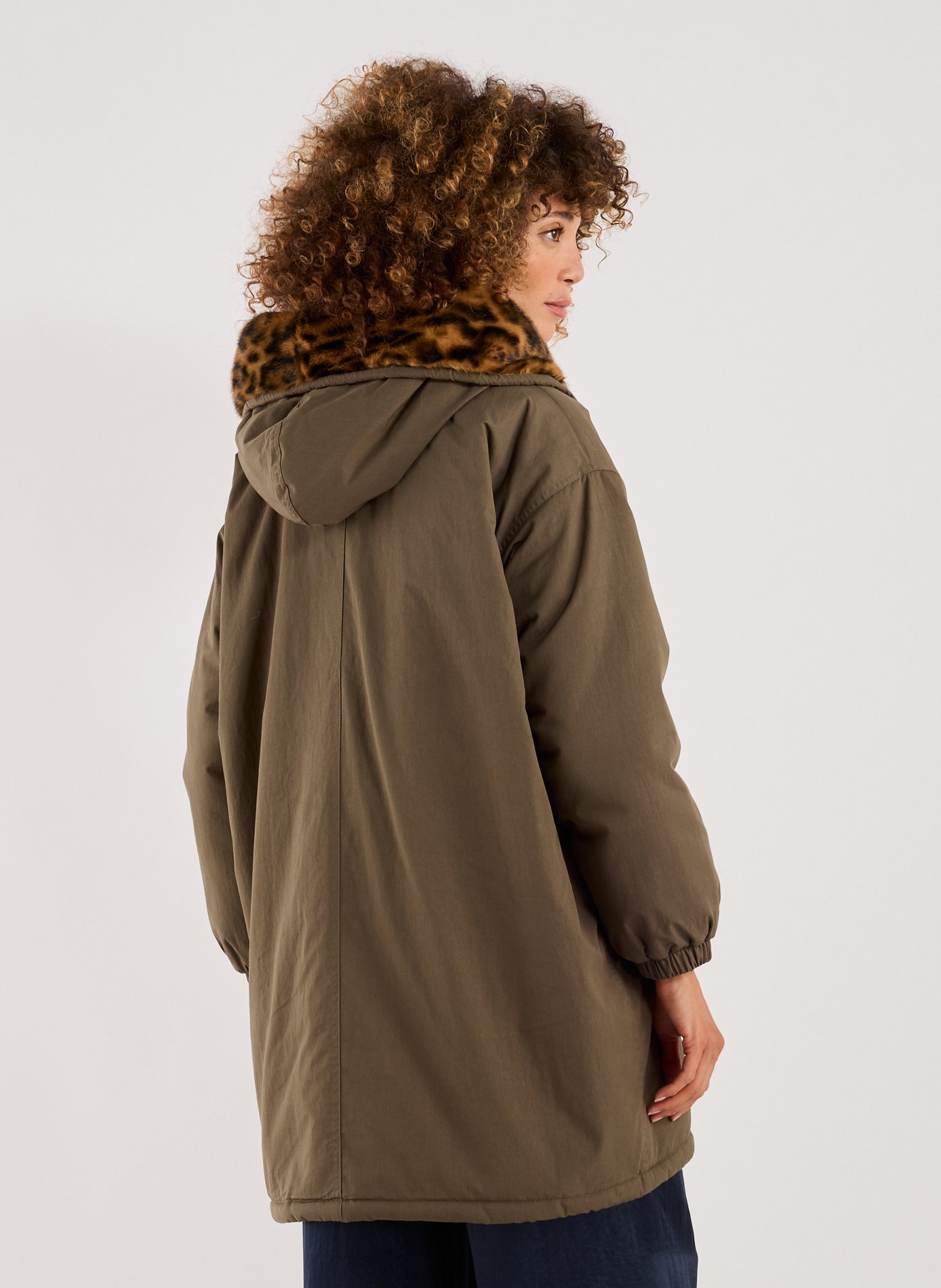 Manteau droit en coton mélangé BELLEROSE Marron