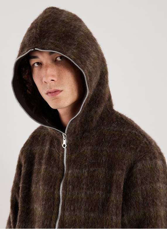 Hoodie with blended wool hood | Brown by OUR LEGACY Hoodie with blended wool hood Brown