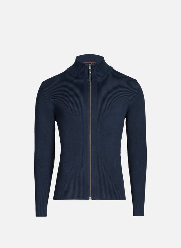 Pull zippé col montant en coton mélangé Bleu by PARAJUMPERS PARAJUMPERS Pull zippé col montant en coton mélangé Bleu
